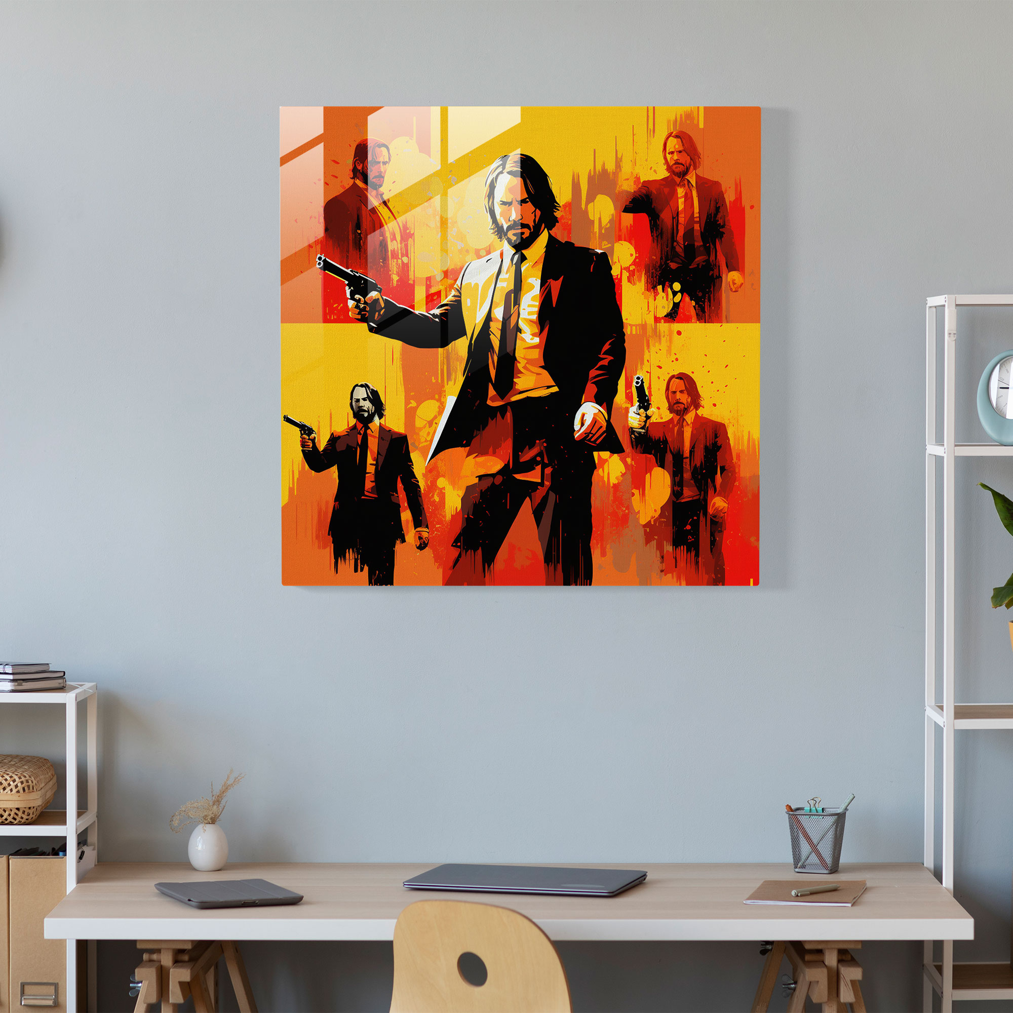 Glasbild John Wick - John Wick Glas Wandkunst Wohnkultur Glas Kunst
