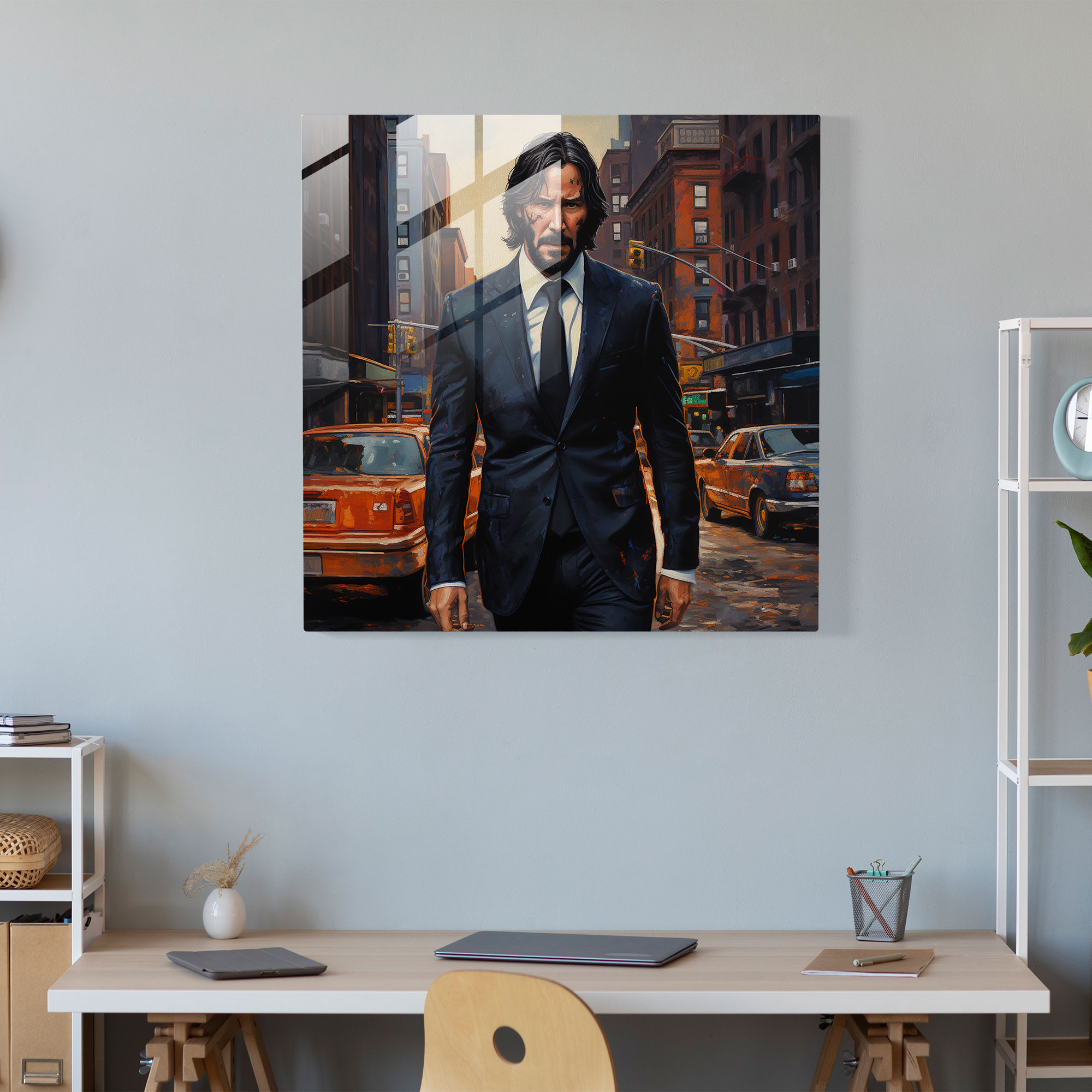 John Wick Glass Print - John Wick, Wall Decoration, Glass Print, Oil Painting
