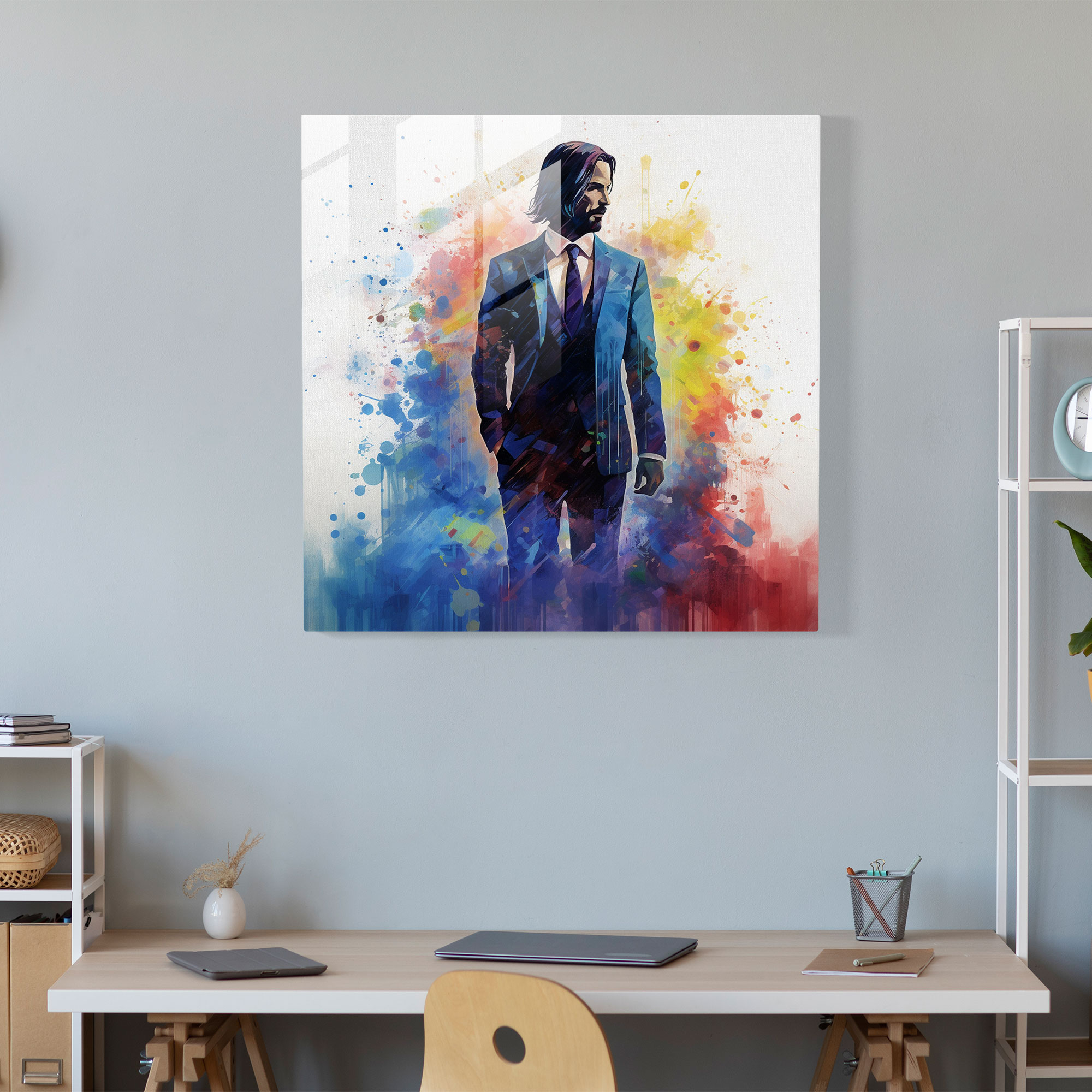 Colorful John Wick Glass Print - John Wick, John Wick, Glass Print, Glass Art