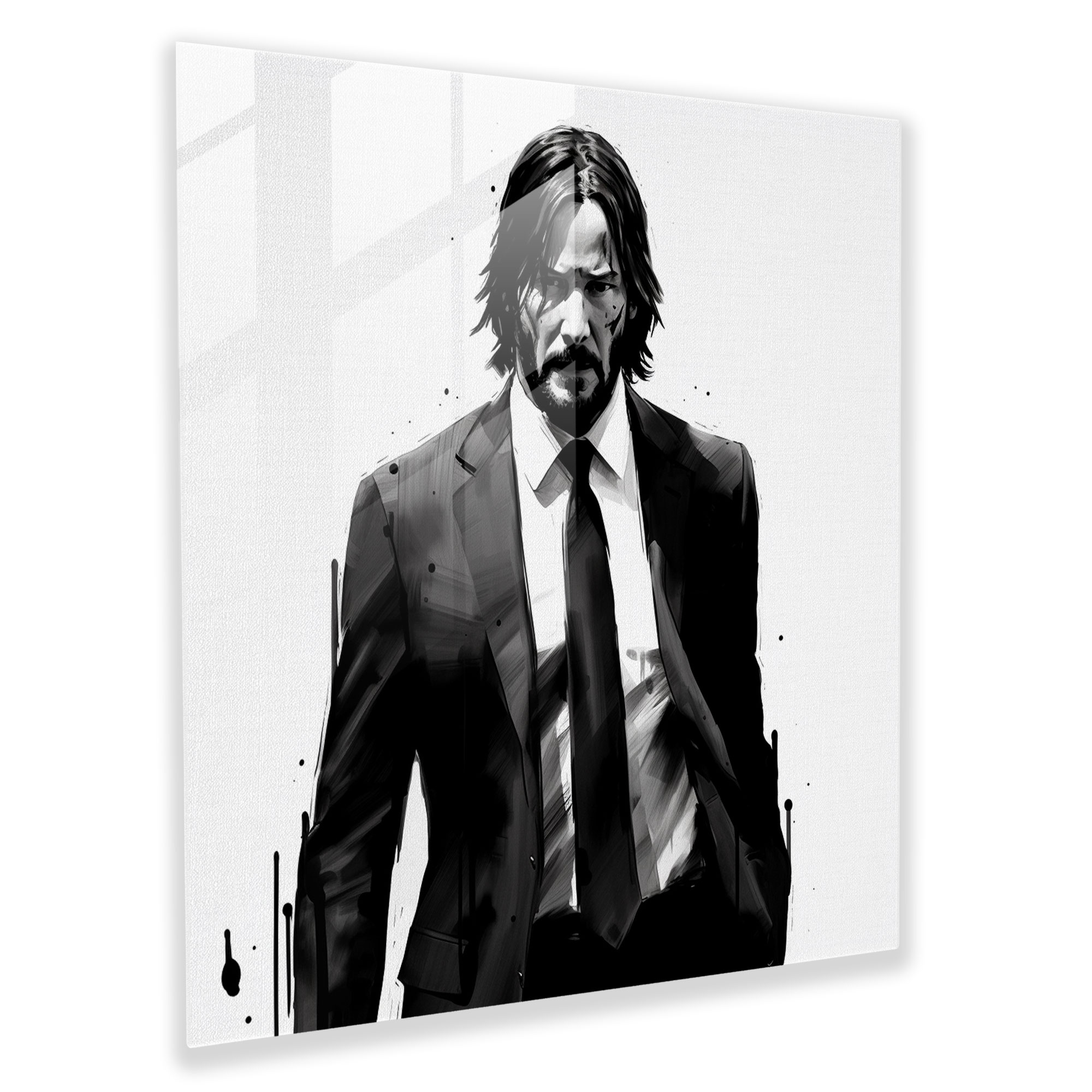 John Wick Minimalist Glass Print - John Wick, Home Decoration, Glass Print, Modern Art