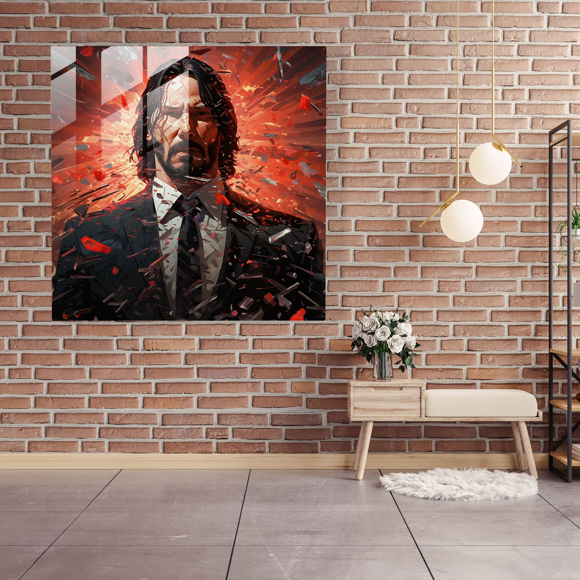Surreal John Wick Glass Print - John Wick, Surreal, Wall Decoration, Glass Art