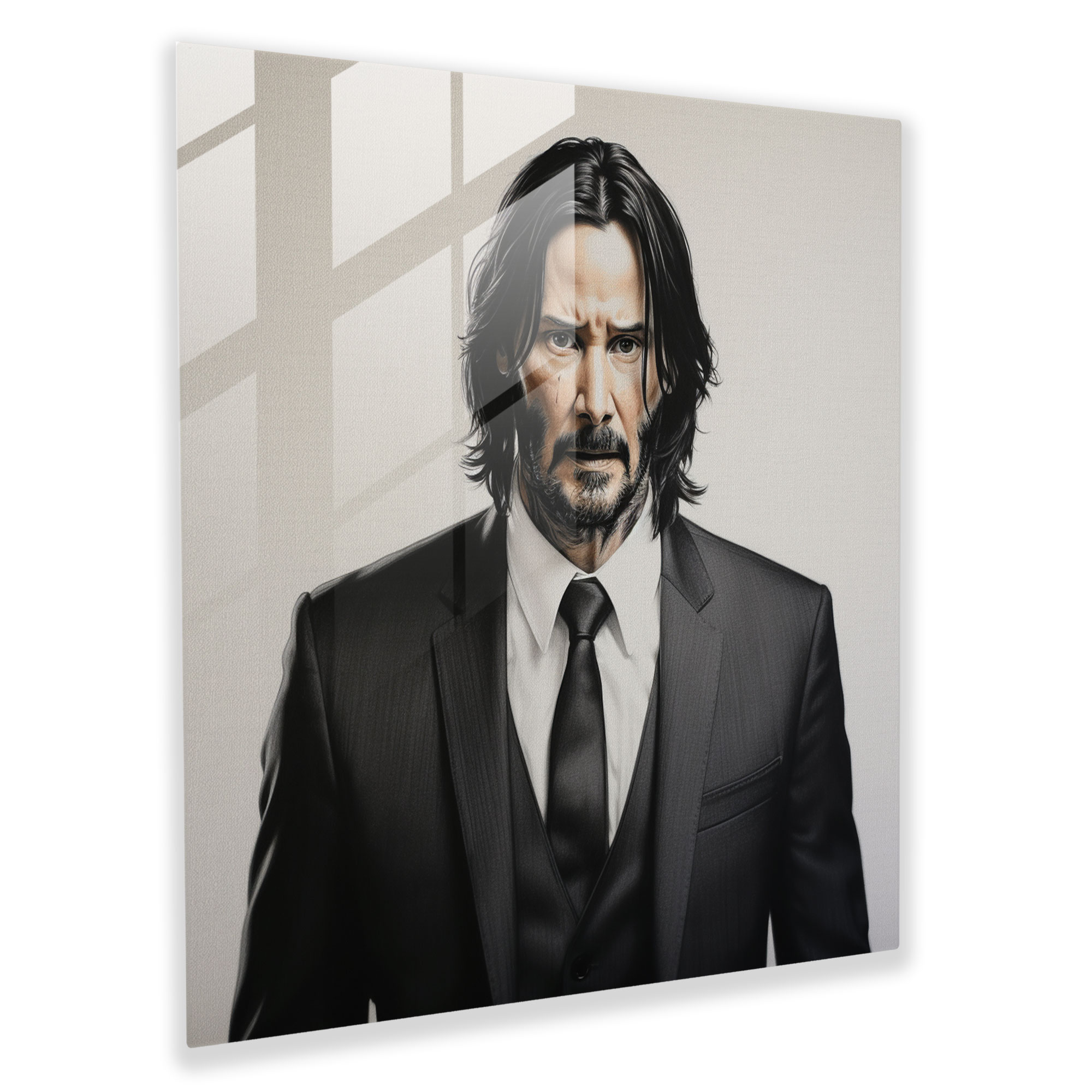 Realistic John Wick Glass Print - John Wick, Glass Art, Glass Wall Art, Realistic