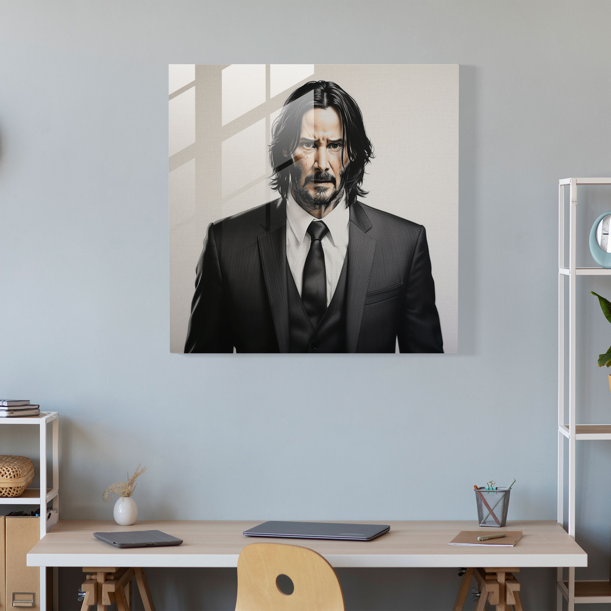Realistic John Wick Glass Print - John Wick, Glass Art, Glass Wall Art, Realistic