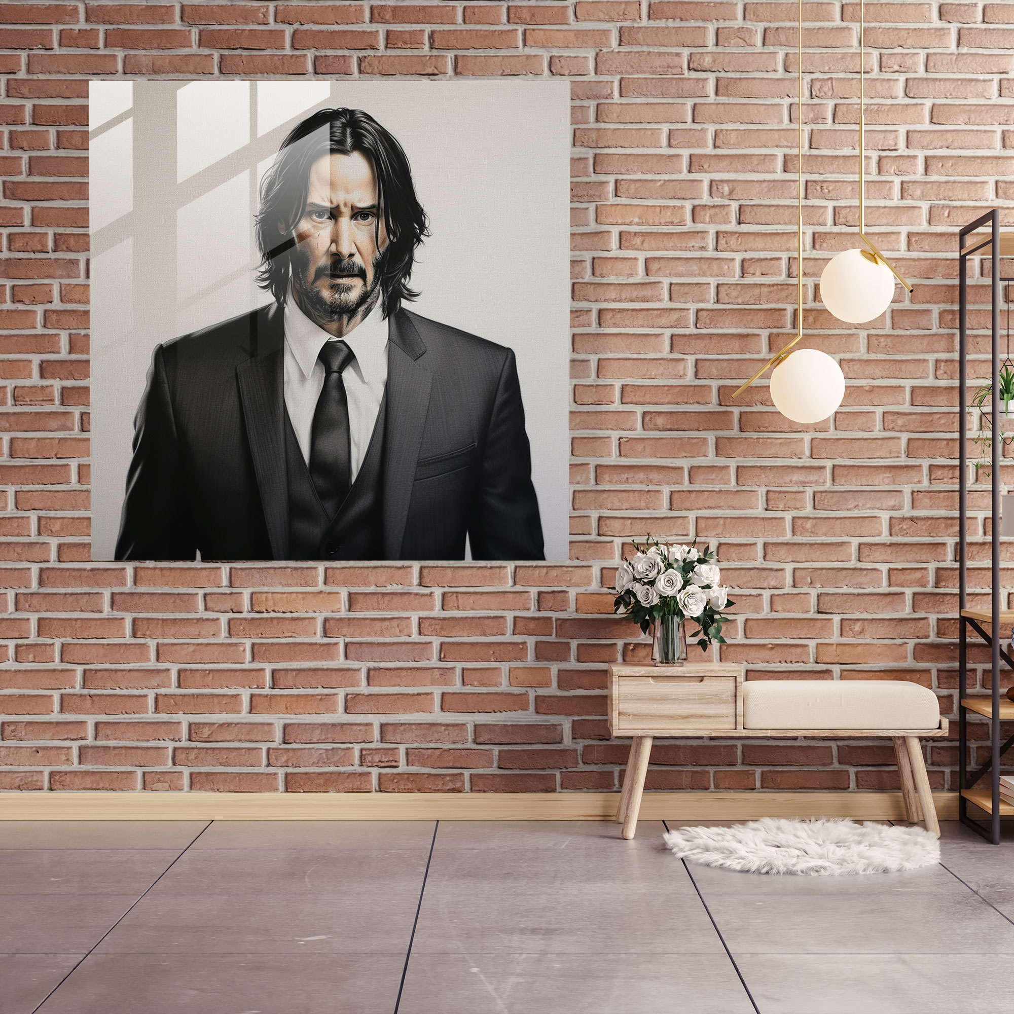 Realistic John Wick Glass Print - John Wick, Glass Art, Glass Wall Art, Realistic