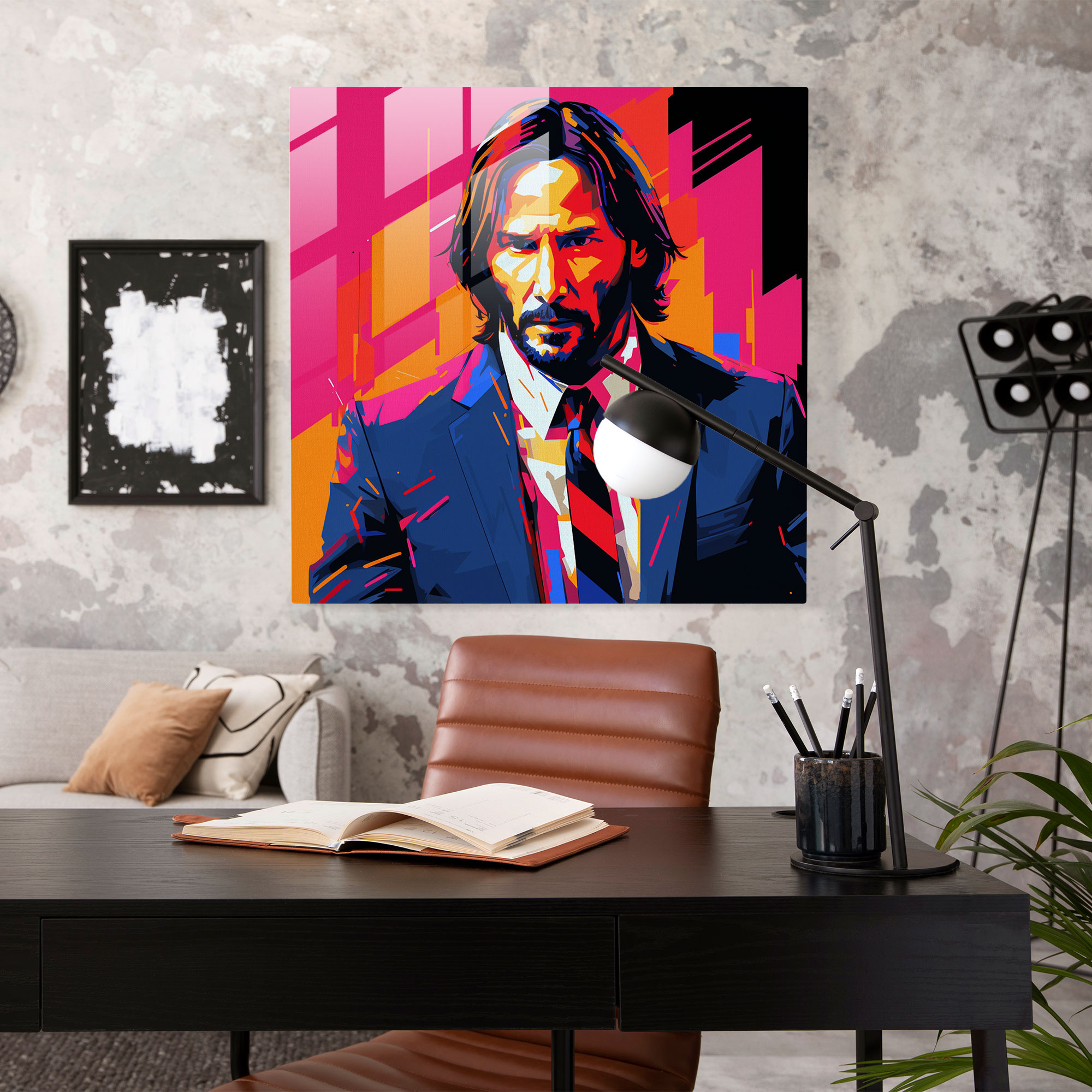 Pop Art John Wick Glass Print - John Wick, John Wick, Modern Art, Home Decoration