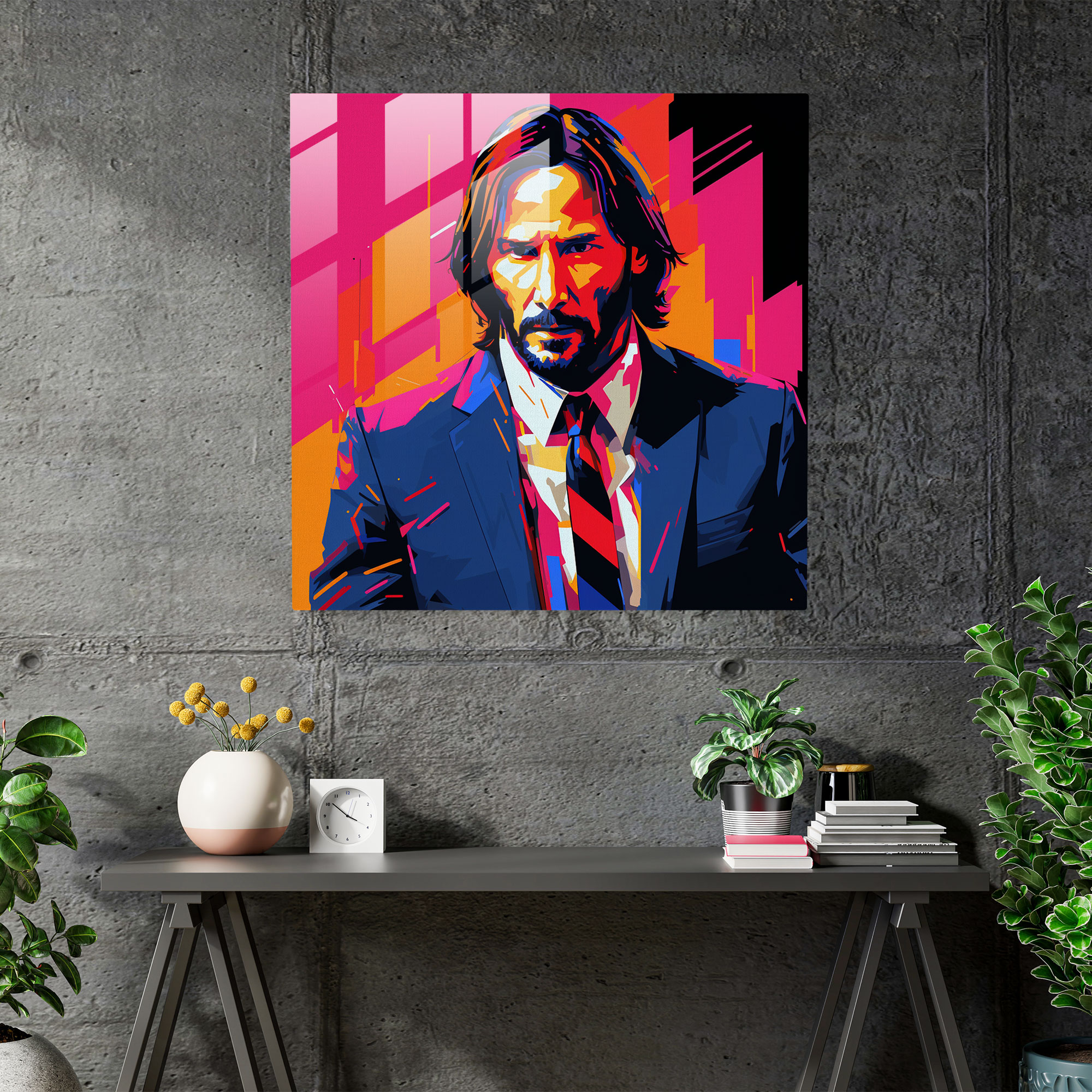 Pop Art John Wick Glass Print - John Wick, John Wick, Modern Art, Home Decoration