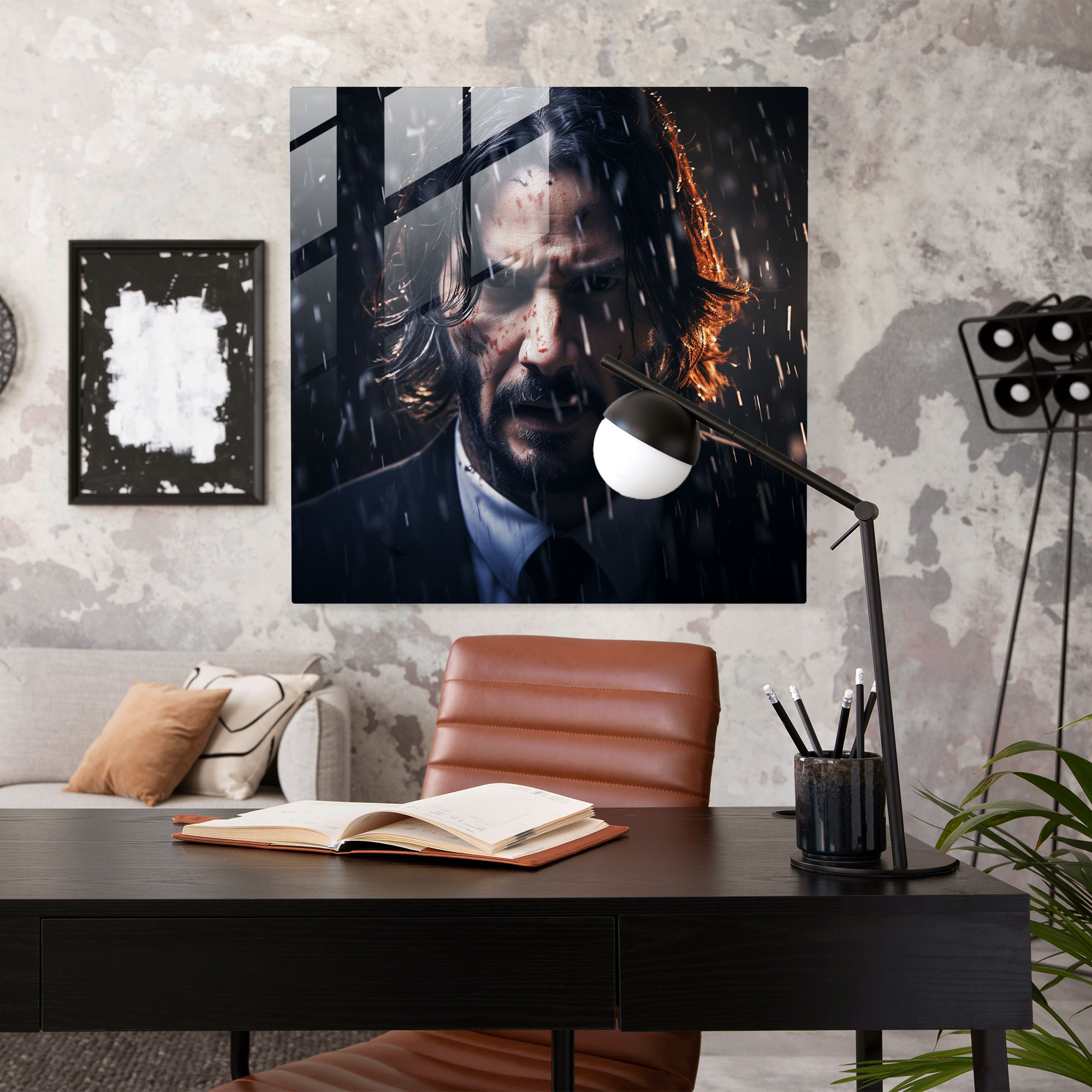 John Wick Glass Print - John Wick, Photograph, Determination, Modern Art
