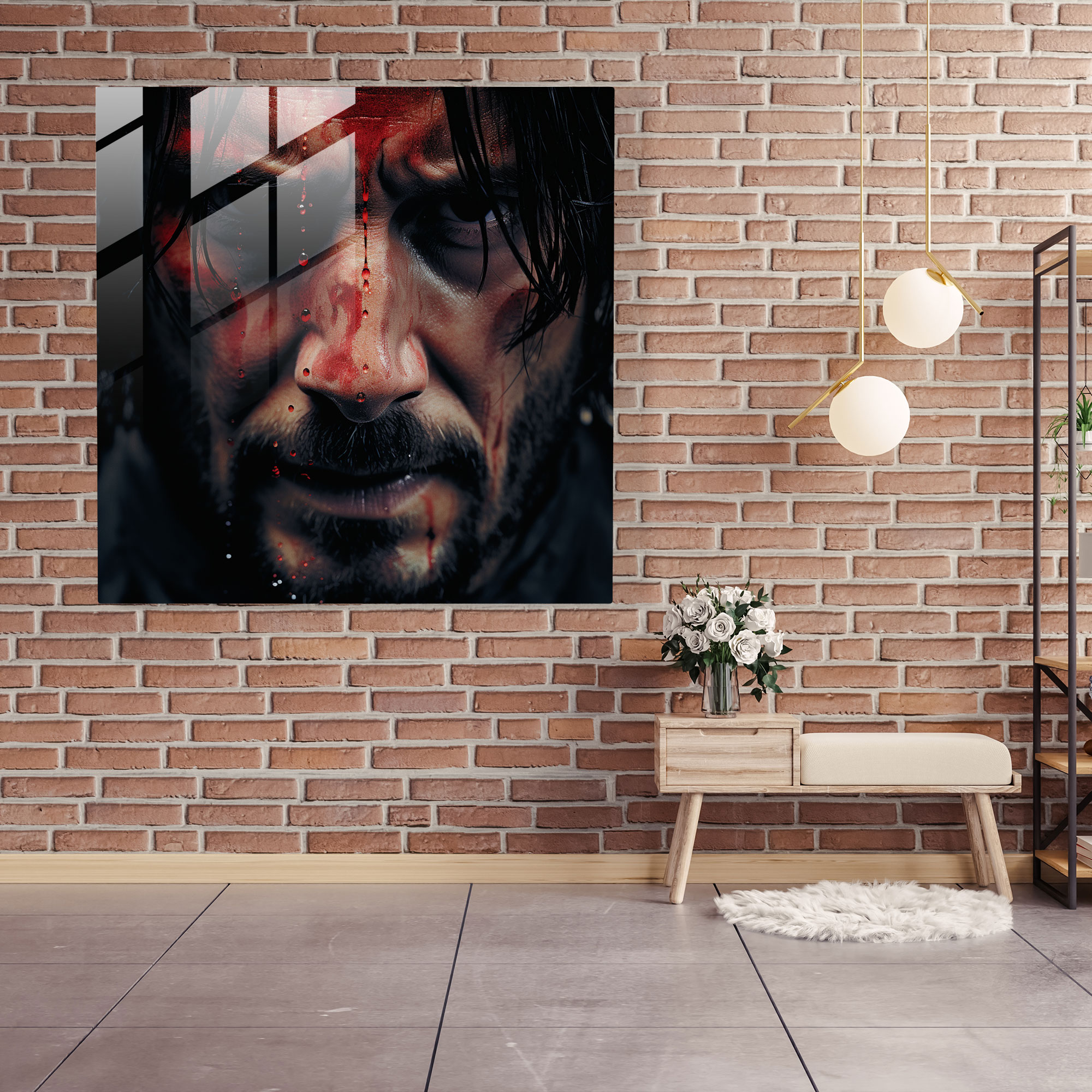 Glasbild John Wick - Modern Art visuell ansprechend