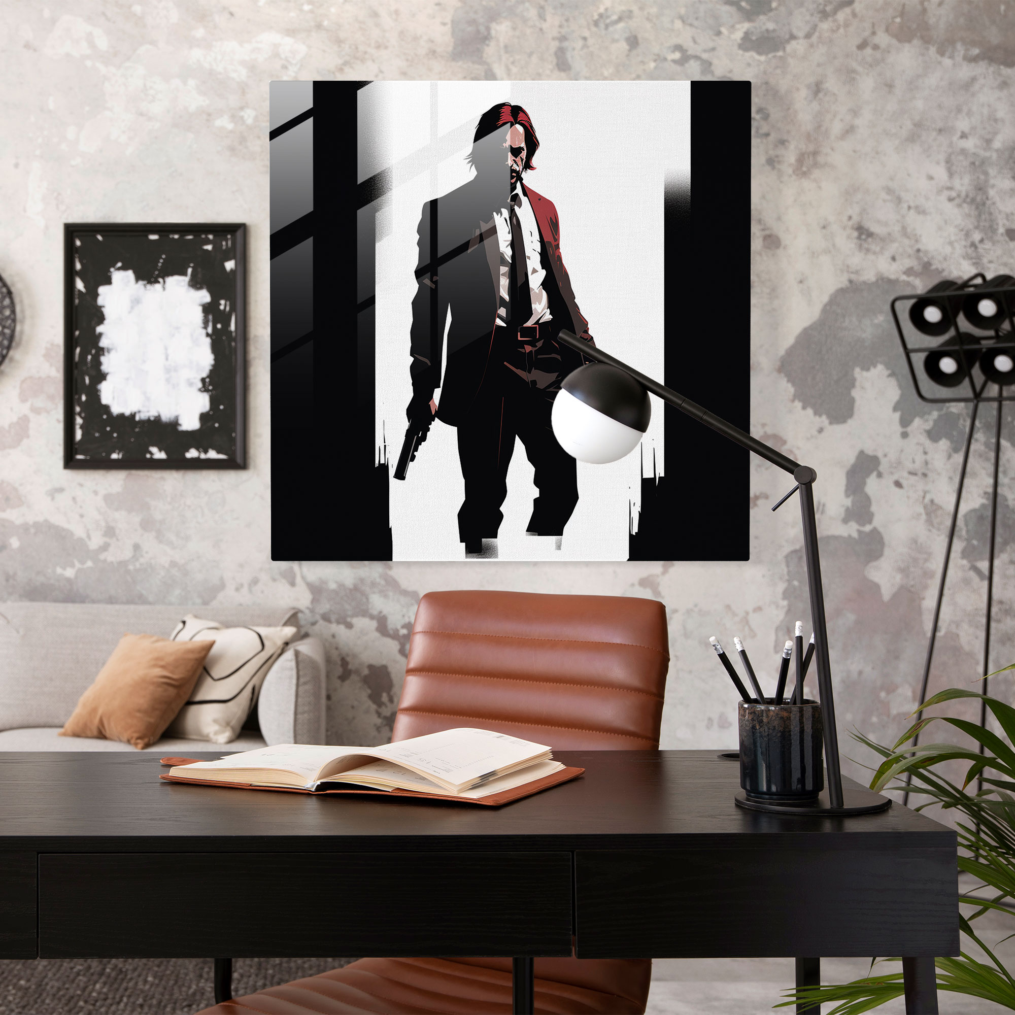 John Wick Glass Print - John Wick, Minimalistic, Glass Print, Modern Art