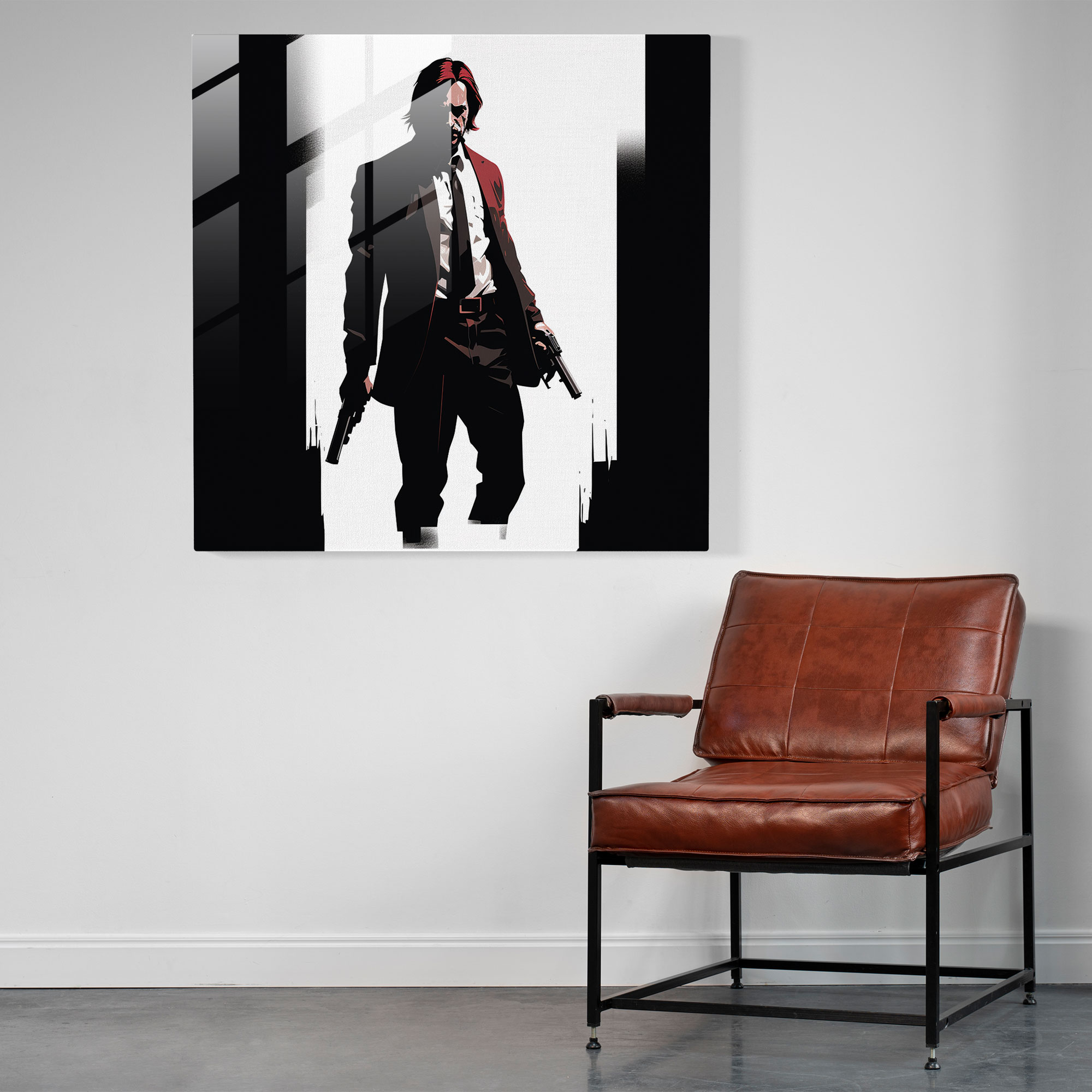 John Wick Glass Print - John Wick, Minimalistic, Glass Print, Modern Art