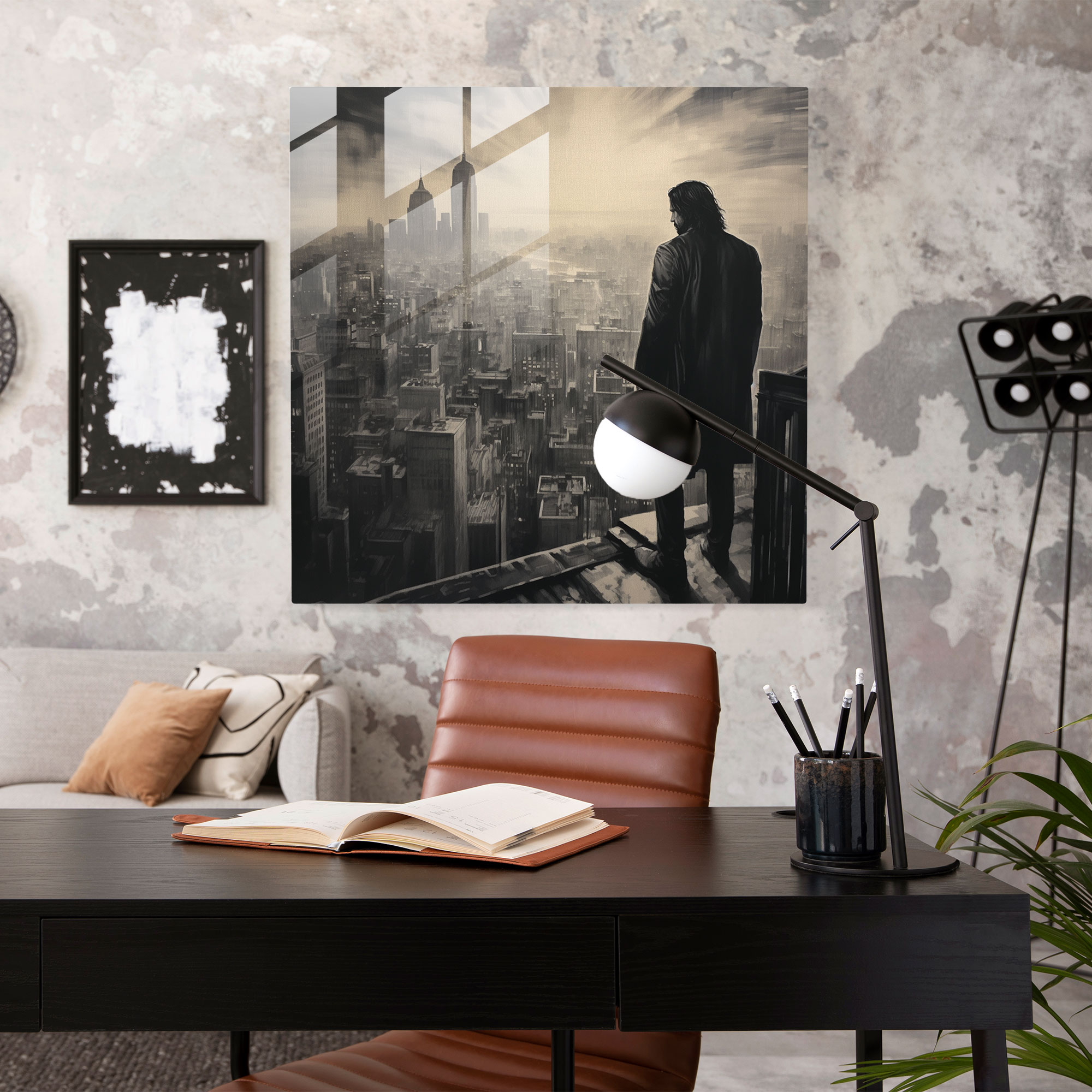 Glasbild John Wick - John Wick Glas Wandkunst Glas Kunst Stimmungsvoll