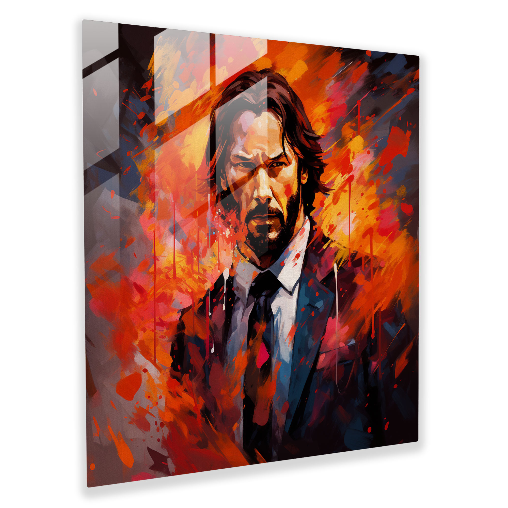 John Wick Glass Print - John Wick, Dynamic, John Wick, Abstract Artwork