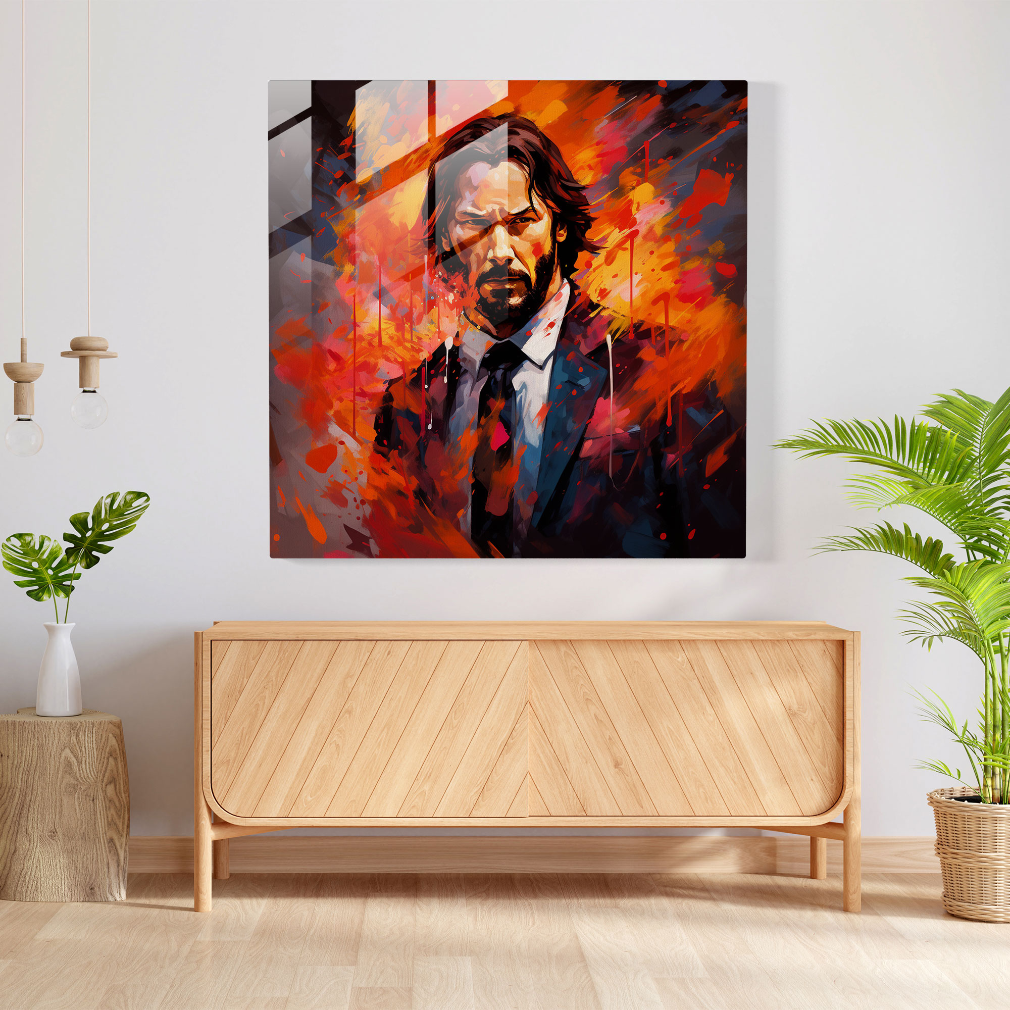 John Wick Glass Print - John Wick, Dynamic, John Wick, Abstract Artwork