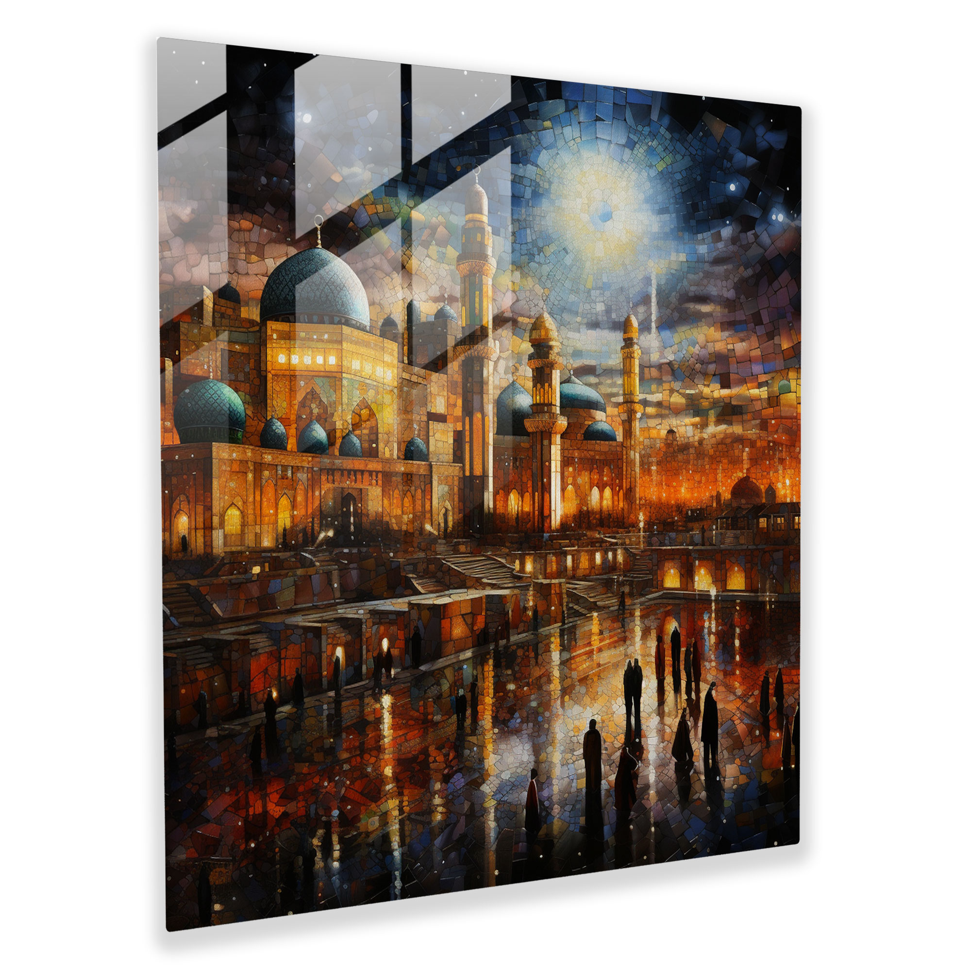 Mesmerizing Kaaba Mosaic Glass Print - Kaaba, Kaaba, Glass Art, Modern Art
