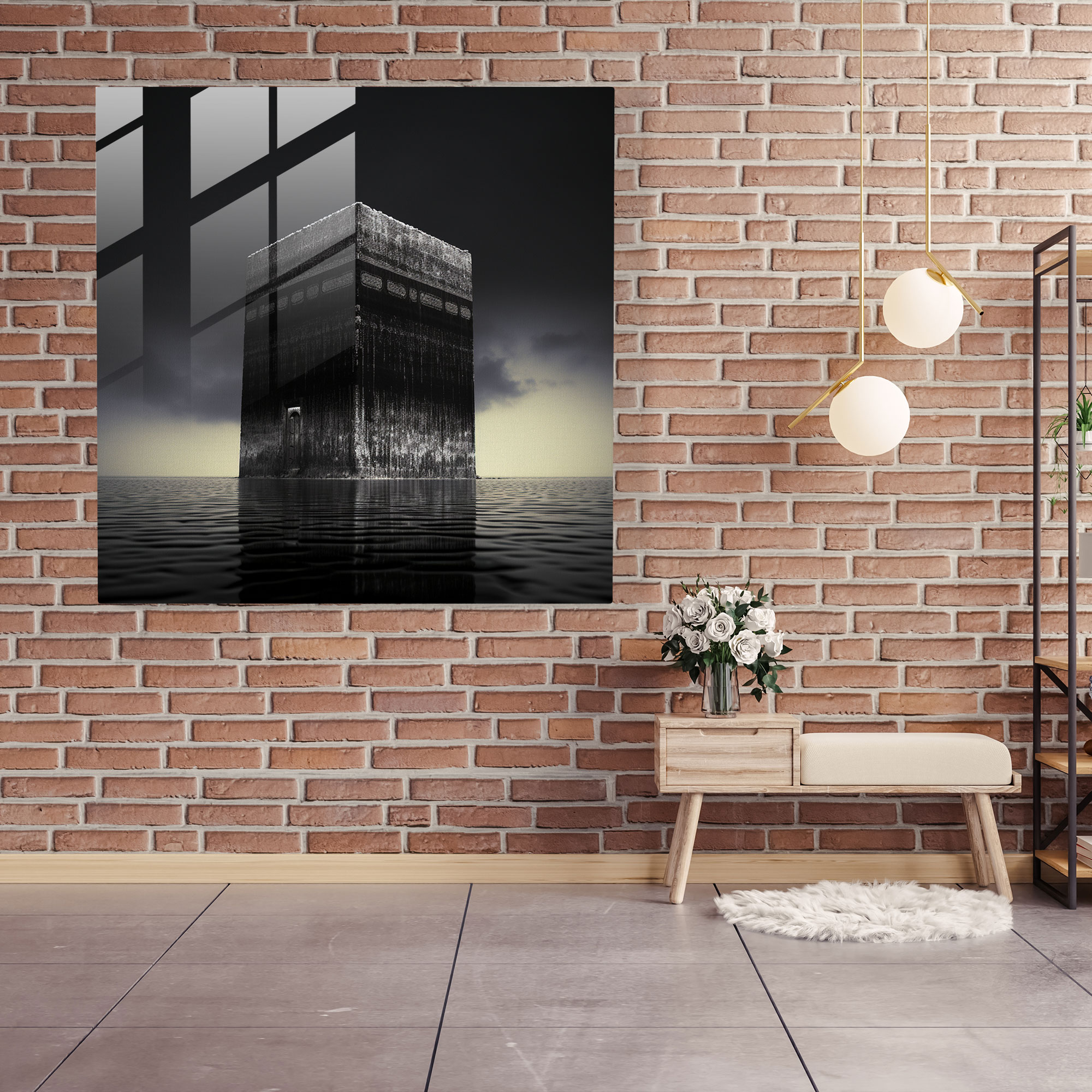 Kaaba Glass Print - Kaaba, Serenity, Glass Art, Glass Print