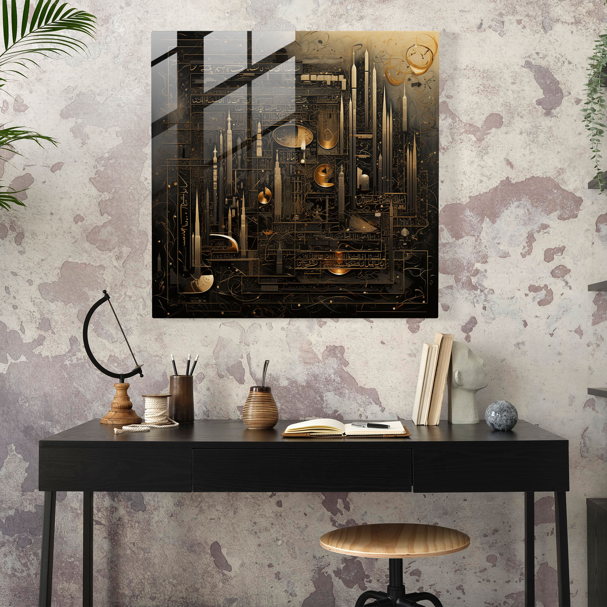 Kabe Kuran Cam Tablo - Kabe Kuran Ayetleri Duvar Dekorasyonu Modern Sanat