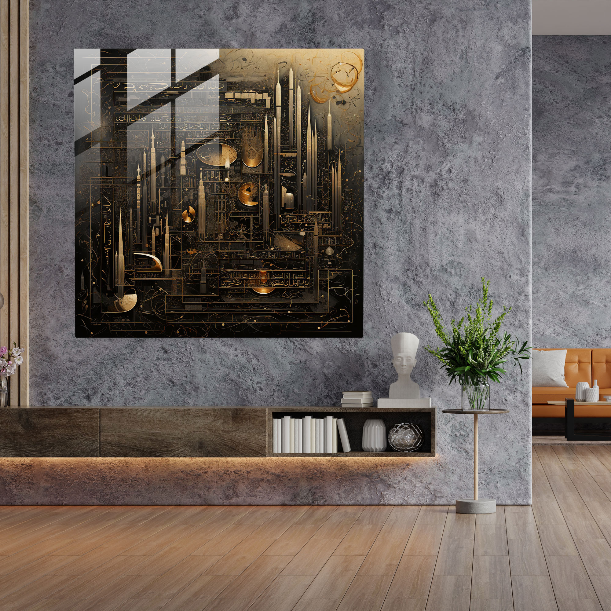 Kabe Kuran Cam Tablo - Kabe Kuran Ayetleri Duvar Dekorasyonu Modern Sanat