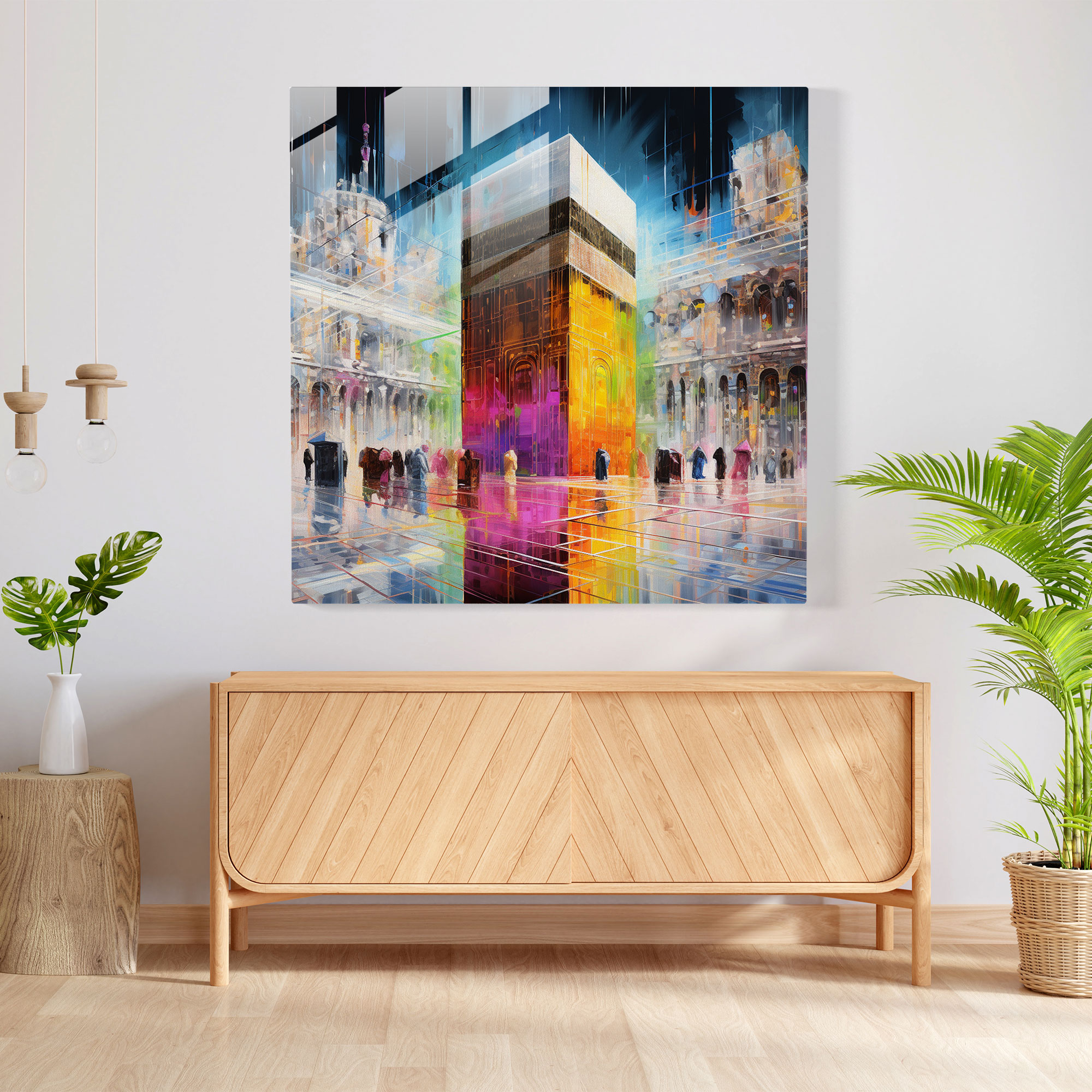 Kaaba Glass Print - Kaaba, Modern Art, Spiritual, Home Decoration