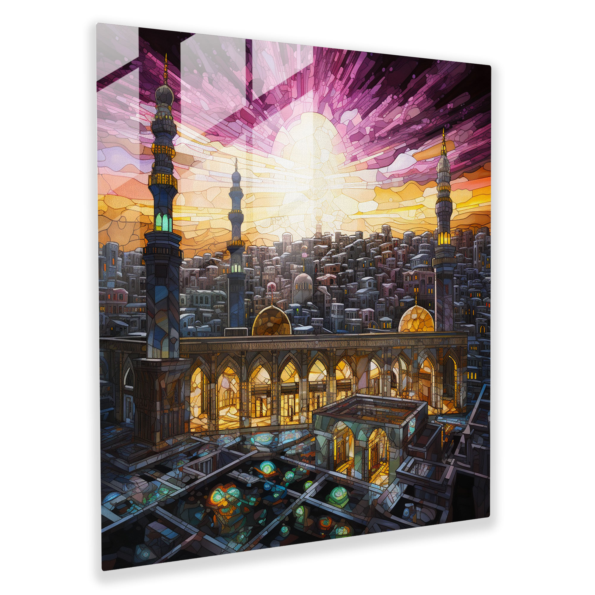 Kaaba Stained Glass Print - Kaaba, Divine Illumination, Kaaba, Spiritual