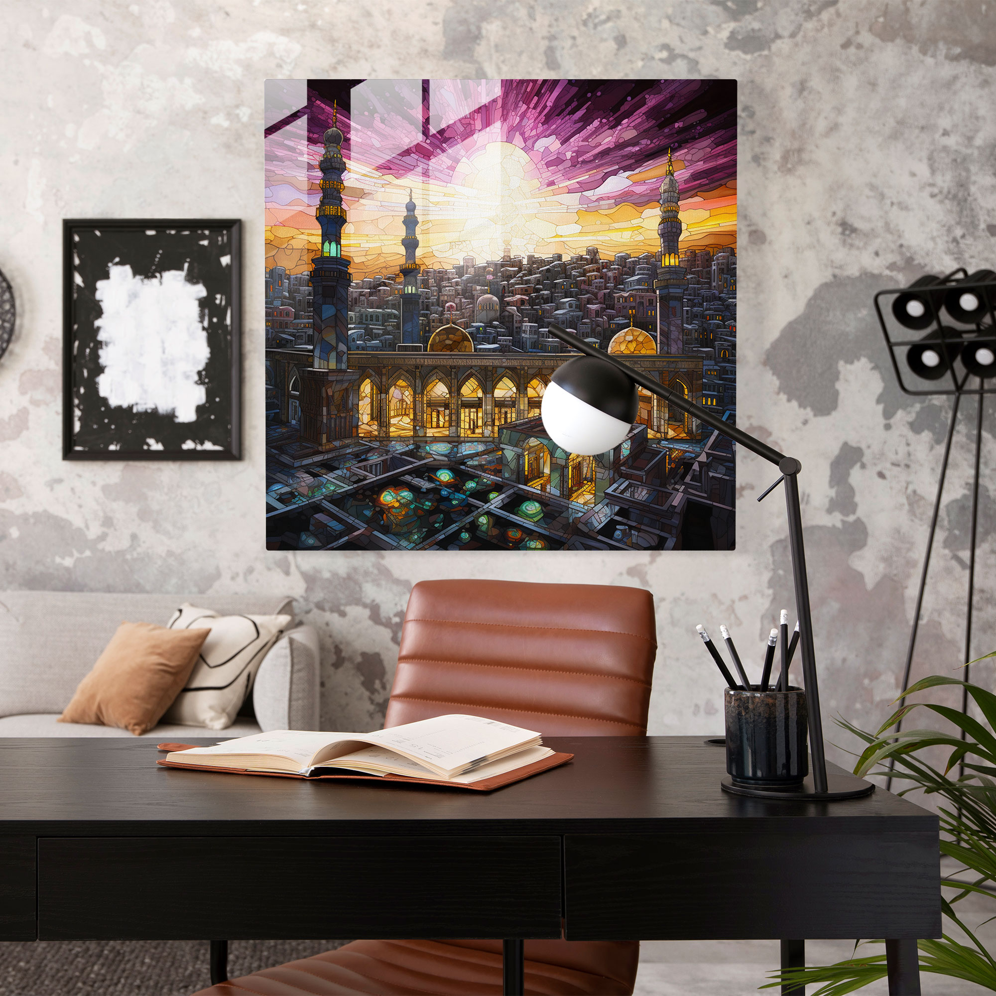 Kaaba Stained Glass Print - Kaaba, Divine Illumination, Kaaba, Spiritual