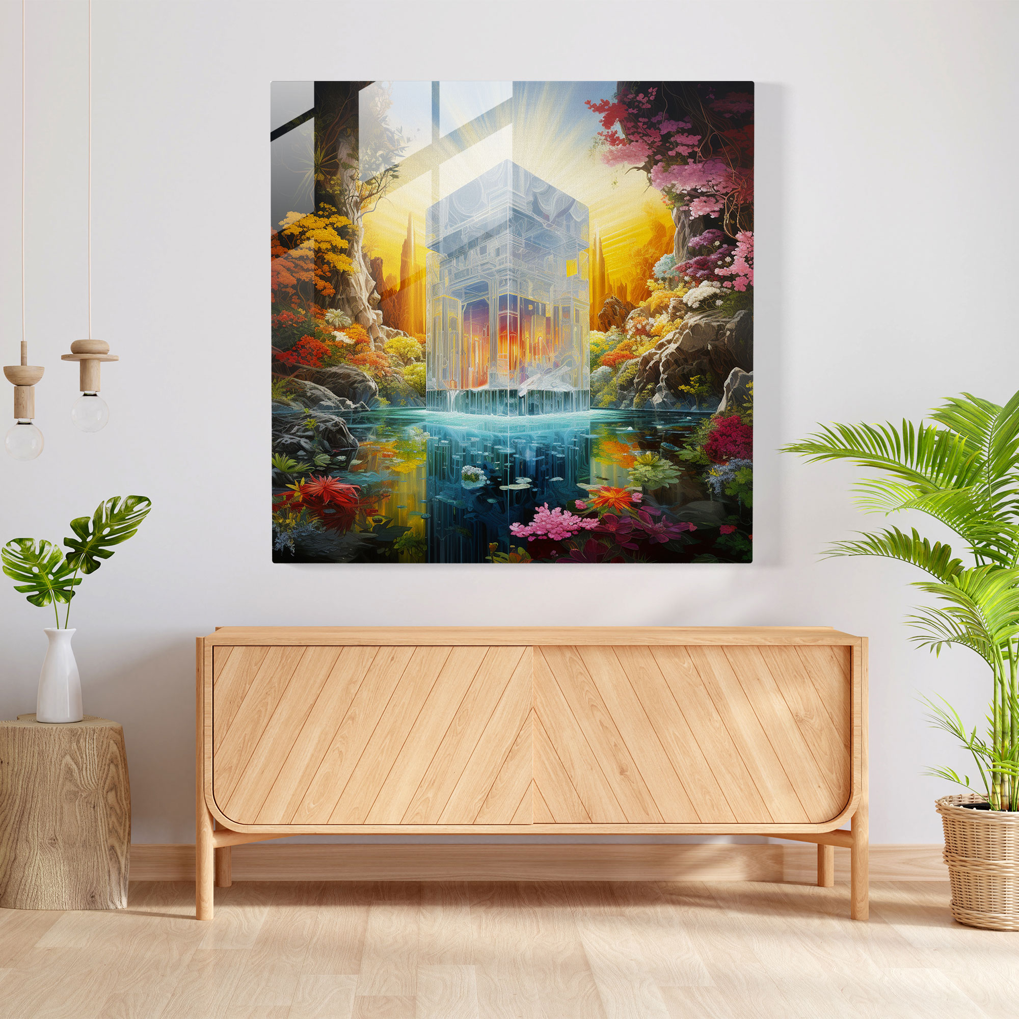 Kaabe Renkli Cam Tablo - Kaabe Cam Sanatı Modern Sanat