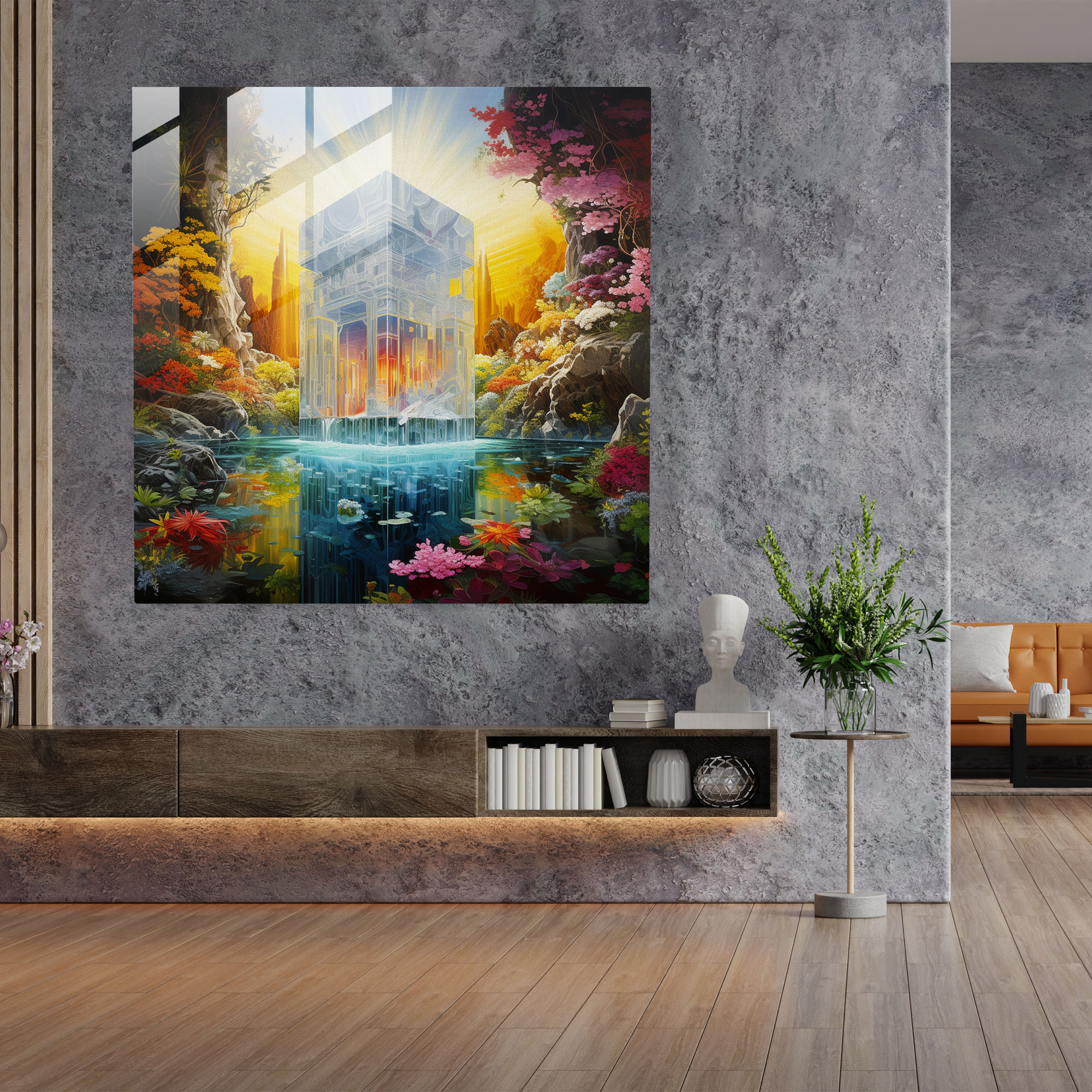 Kaabe Renkli Cam Tablo - Kaabe Cam Sanatı Modern Sanat