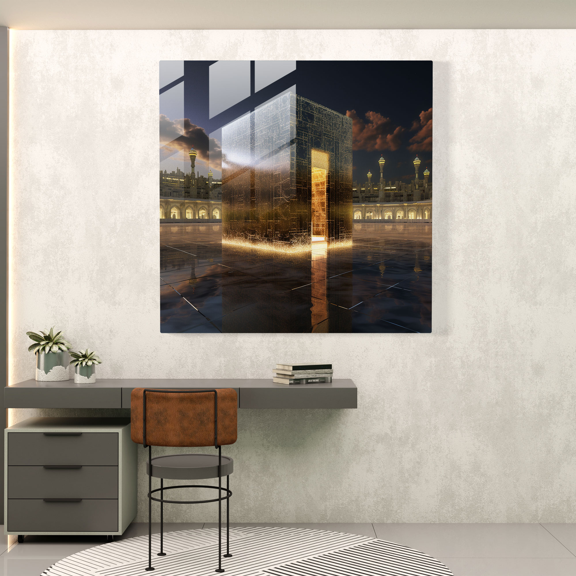 Kaaba Ethereal Glass Print - Kaaba, Wall Decoration, Glass Print, Tranquility