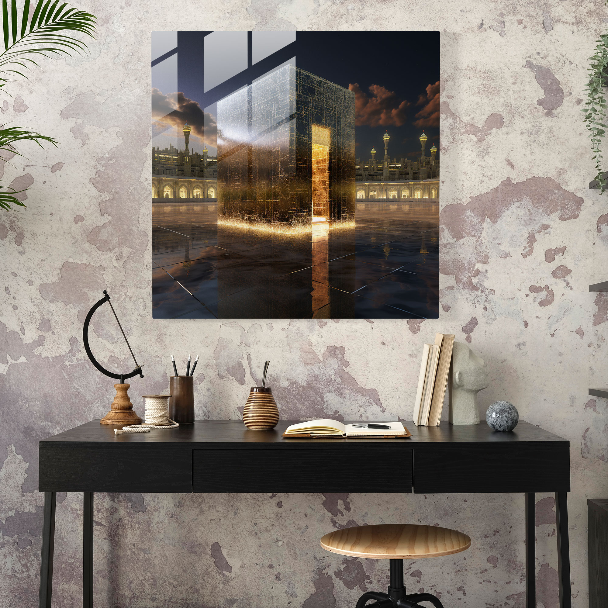 Kaaba Ethereal Glass Print - Kaaba, Wall Decoration, Glass Print, Tranquility