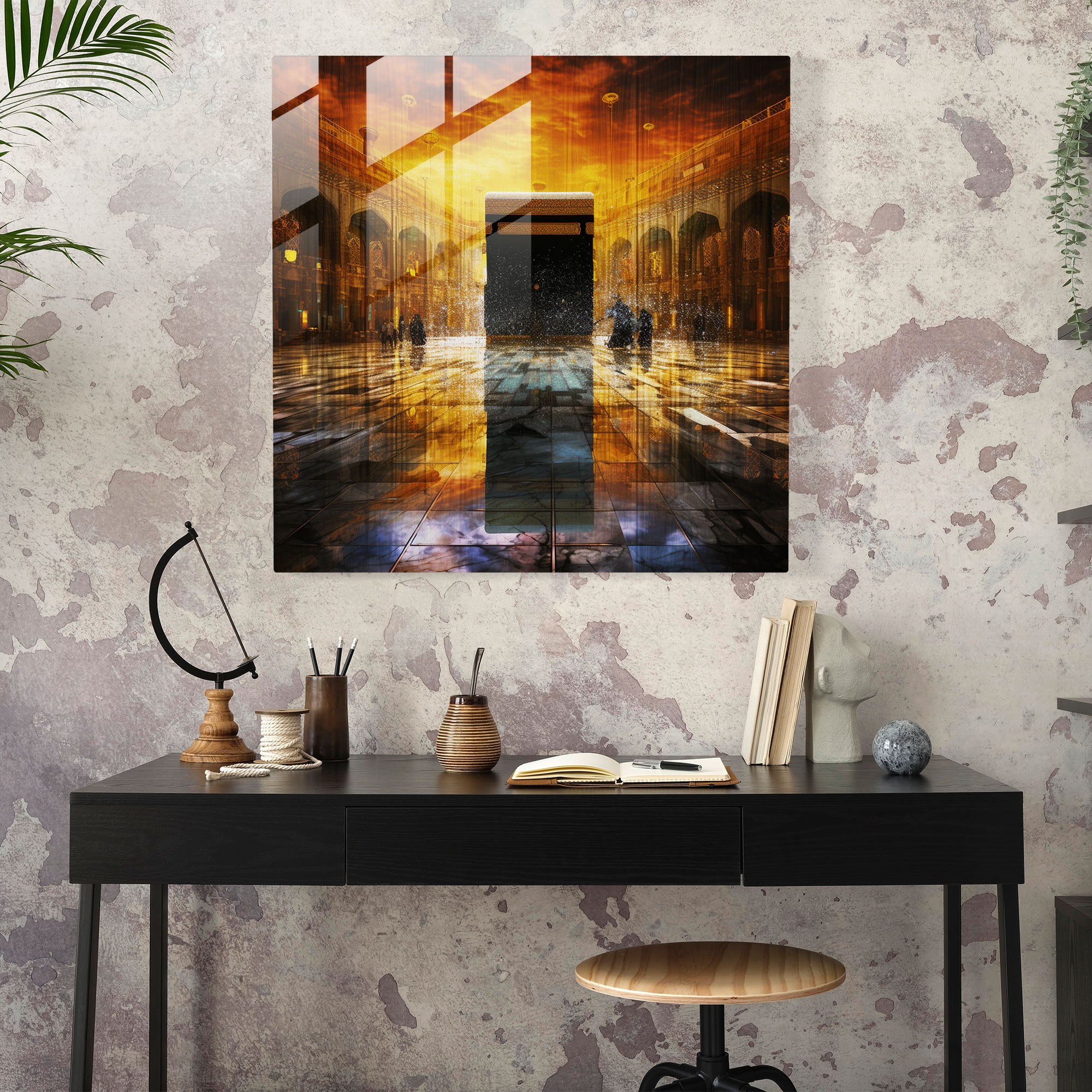 Kaaba Glass Wall Art - Modern Abstract Print - Kaaba, Kaaba, Glass Art, Glass Print