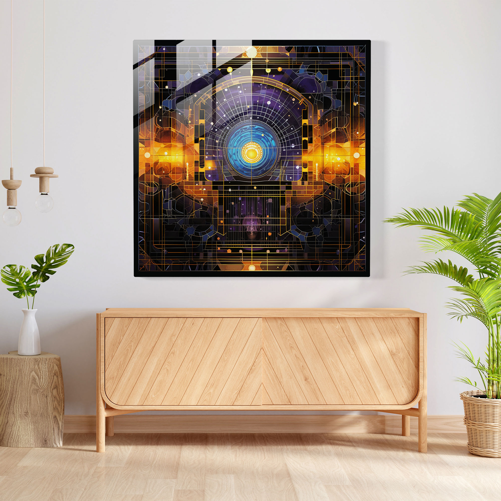 Kaaba Glass Wall Art - Stained Glass-Inspired Print - Kaaba, Glass Print, Islamic Art, Glass Wall Art