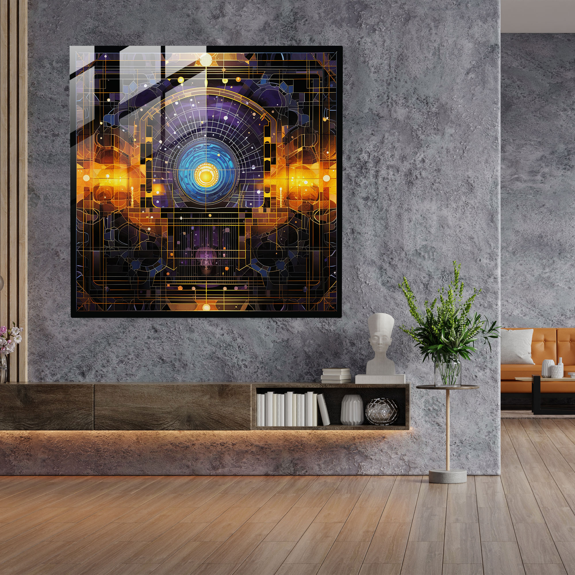 Kaaba Glass Wall Art - Stained Glass-Inspired Print - Kaaba, Glass Print, Islamic Art, Glass Wall Art