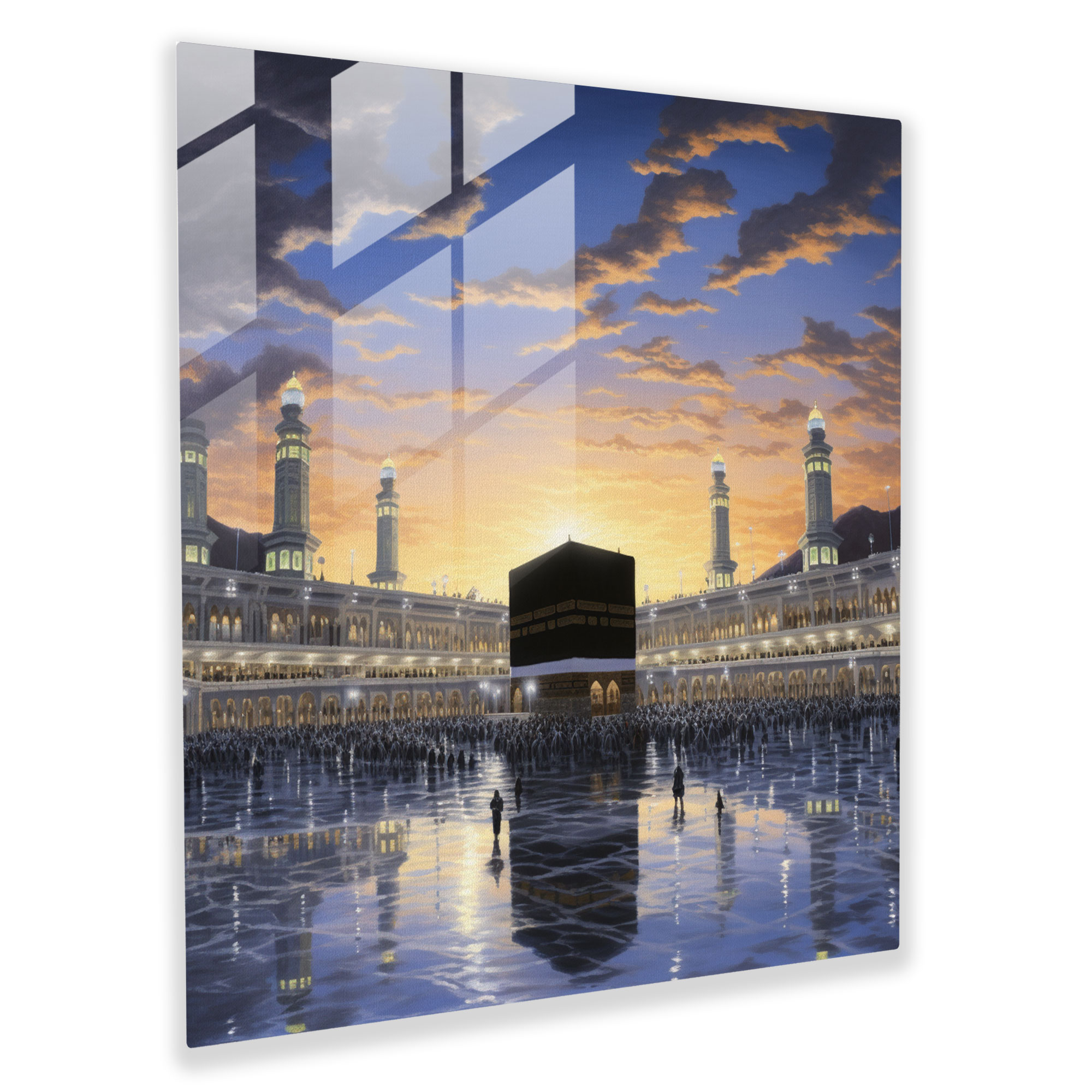 Huzurlu Kaabe Cam Tablo Sanatı - Huzur Cam Tablo Kaabe