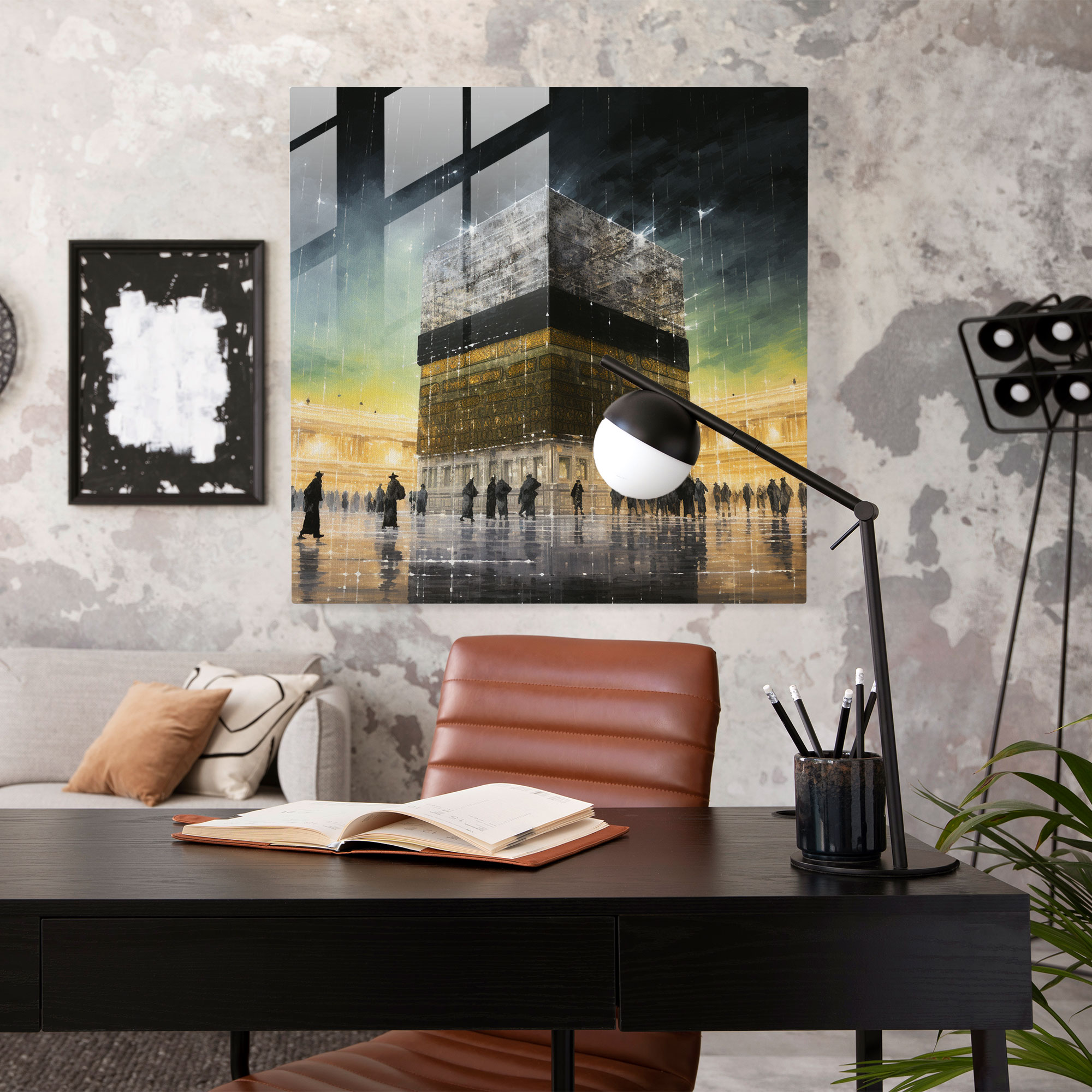 Ethereal Kaaba Glass Print - Kaaba, Dreamy, Ethereal Colors, Impressionist