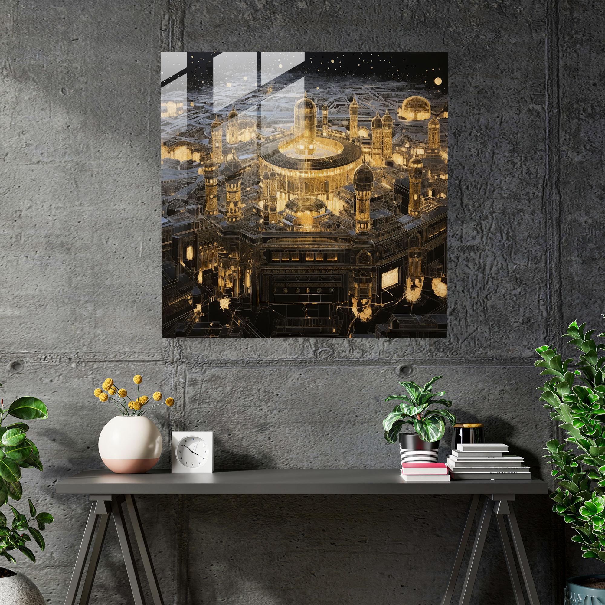 Majestic Kaaba Glass Print - Kaaba, Glass Wall Art, Glass Art, Modern Art