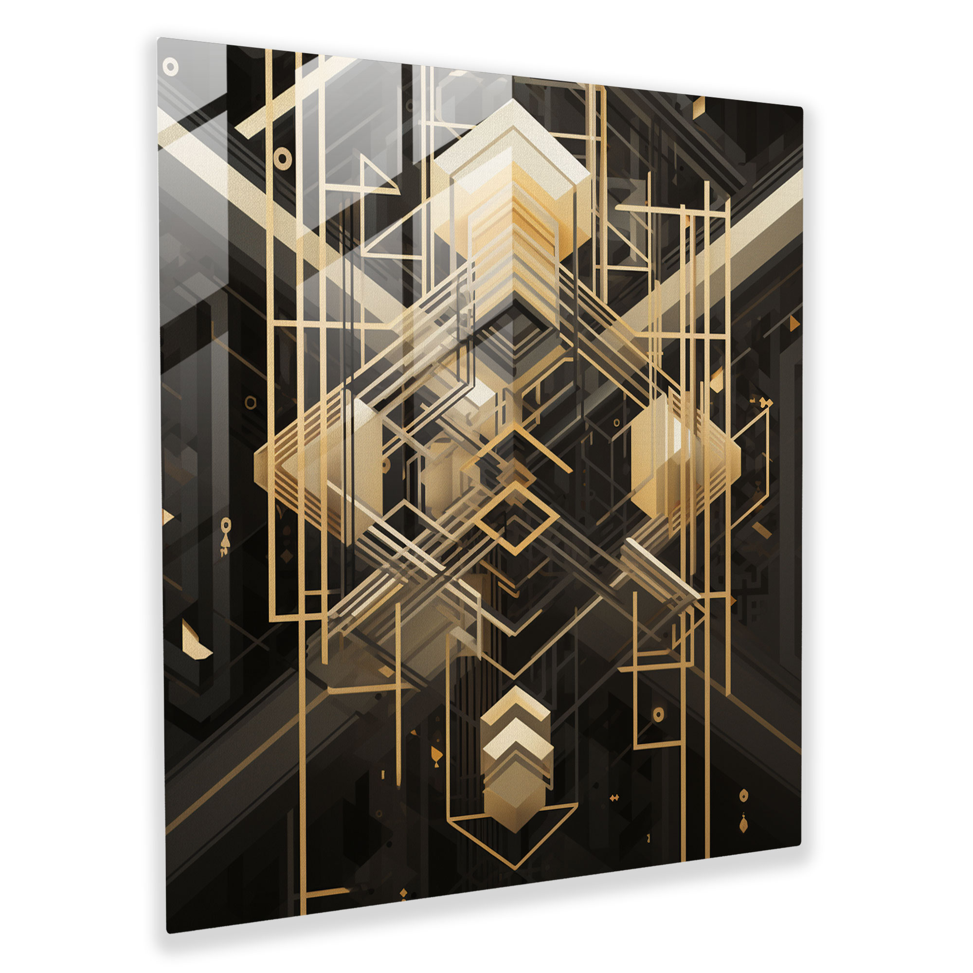 Kaaba Simetrisi Cam Tablo - Kaaba Cam Tablo Ev Dekorasyonu Modern Sanat