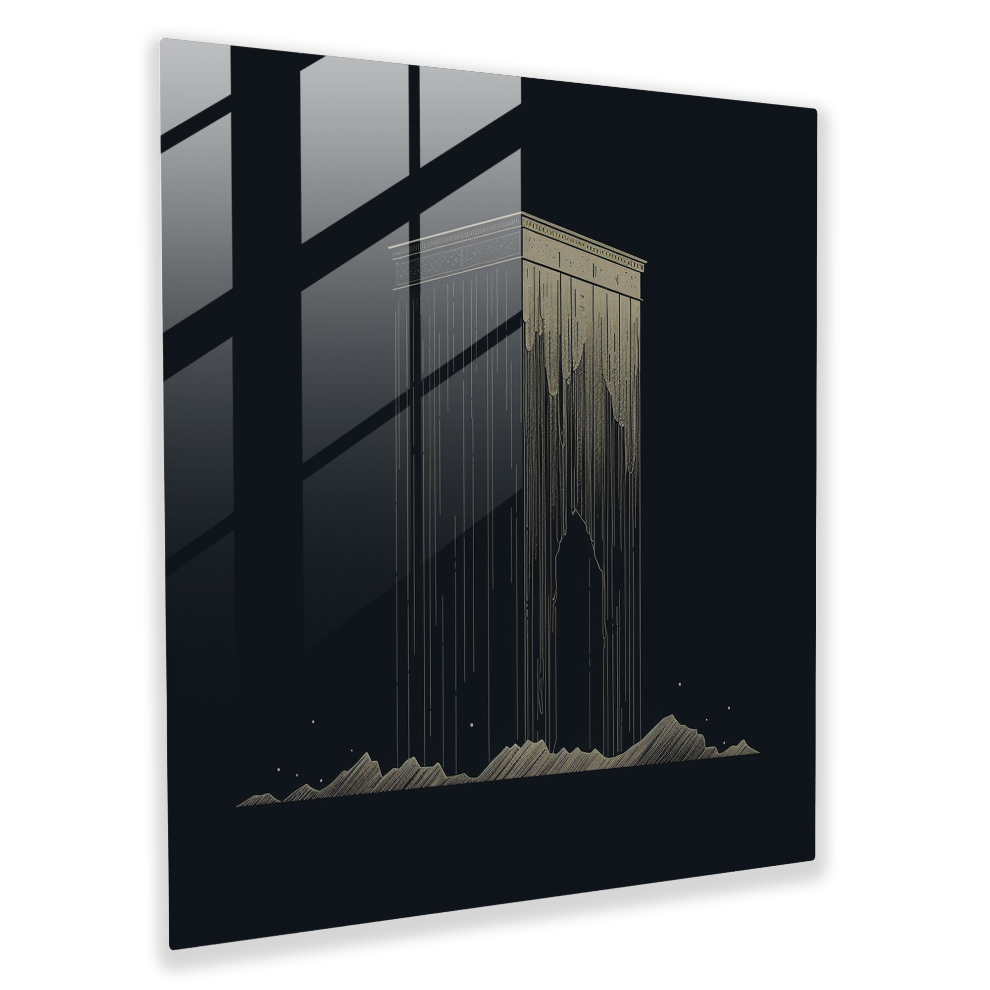 Kaaba Line Art Glass Print - Kaaba, Glass Art, Glass Print, Glass Wall Art
