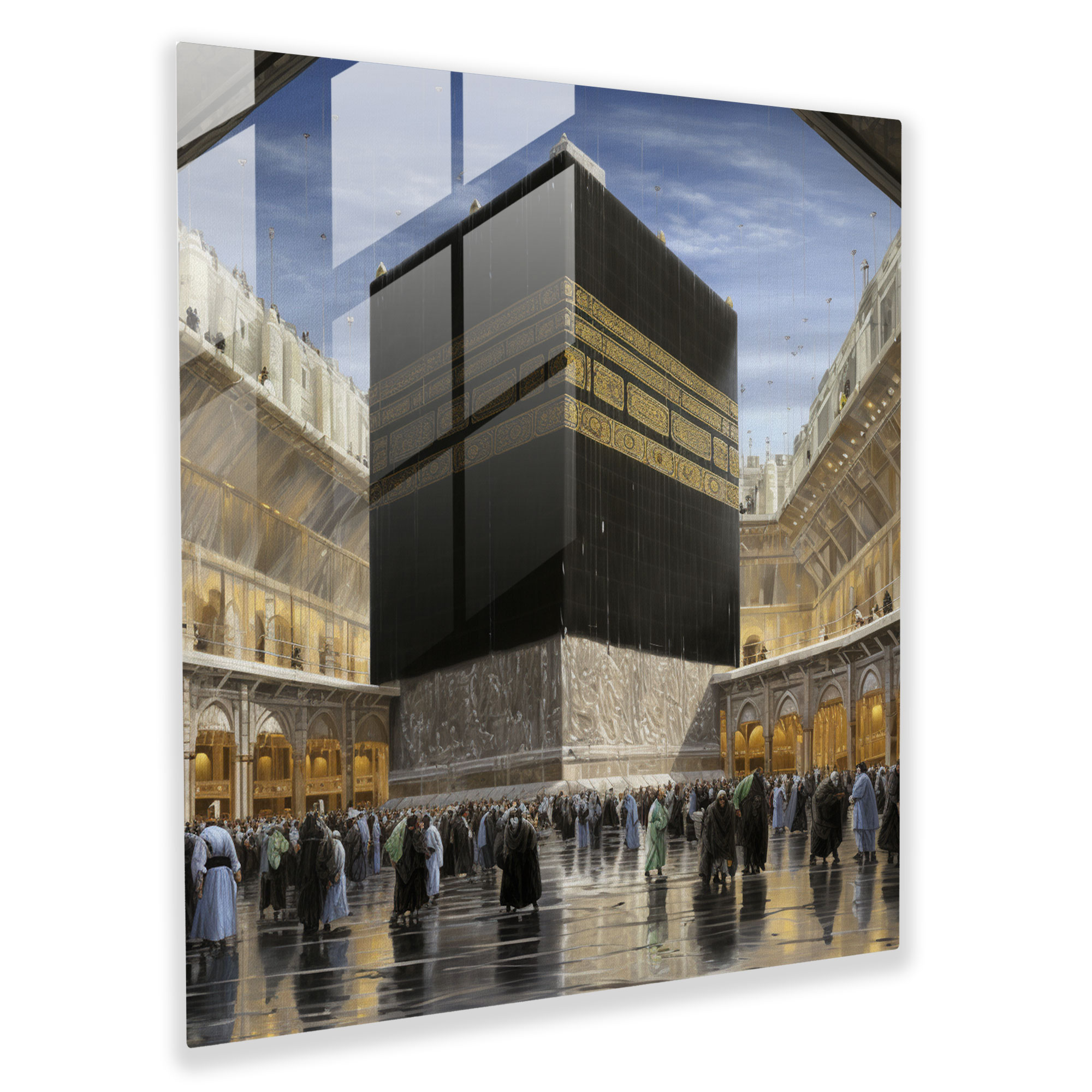 Kaaba Hyperrealistic Glass Print - Kaaba, Glass Wall Art, True-To-Life Representation, Home Decoration