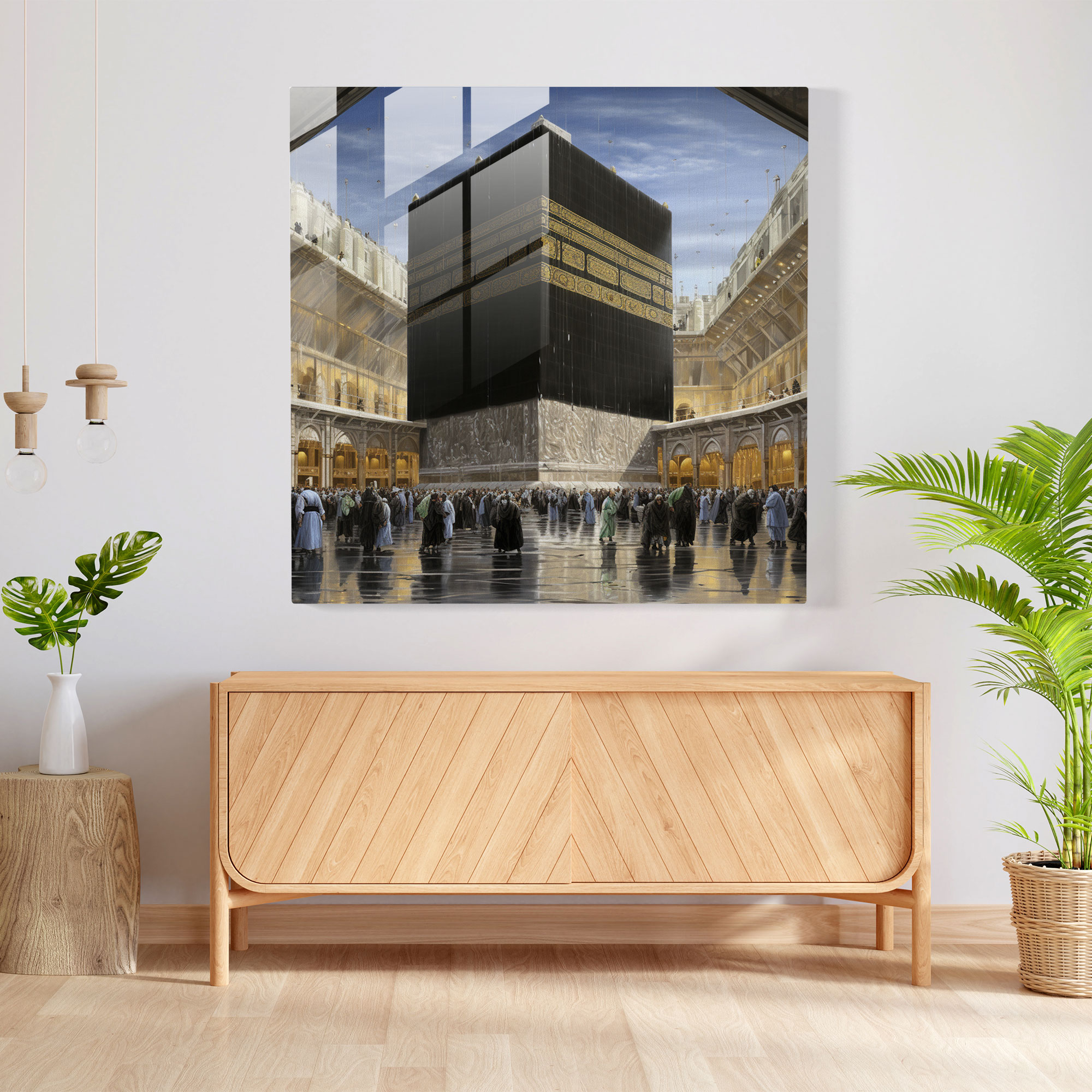 Kaaba Hyperrealistic Glass Print - Kaaba, Glass Wall Art, True-To-Life Representation, Home Decoration