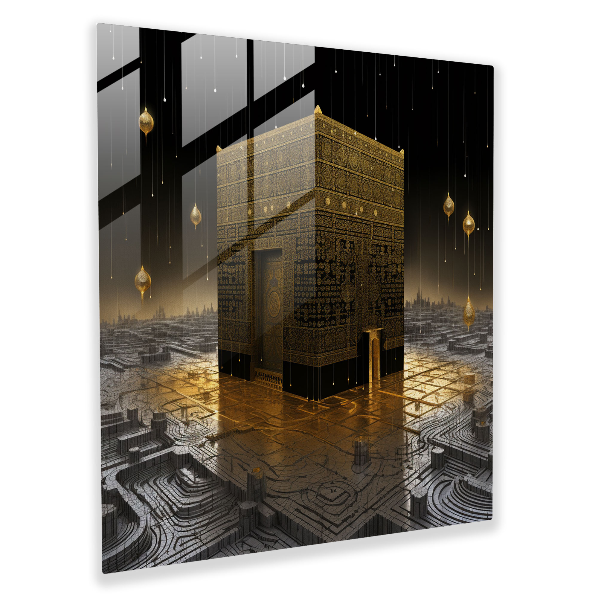 Kaaba Digital Fusion Glass Print - Kaaba, Contemporary Design, Wall Decoration, Kaaba