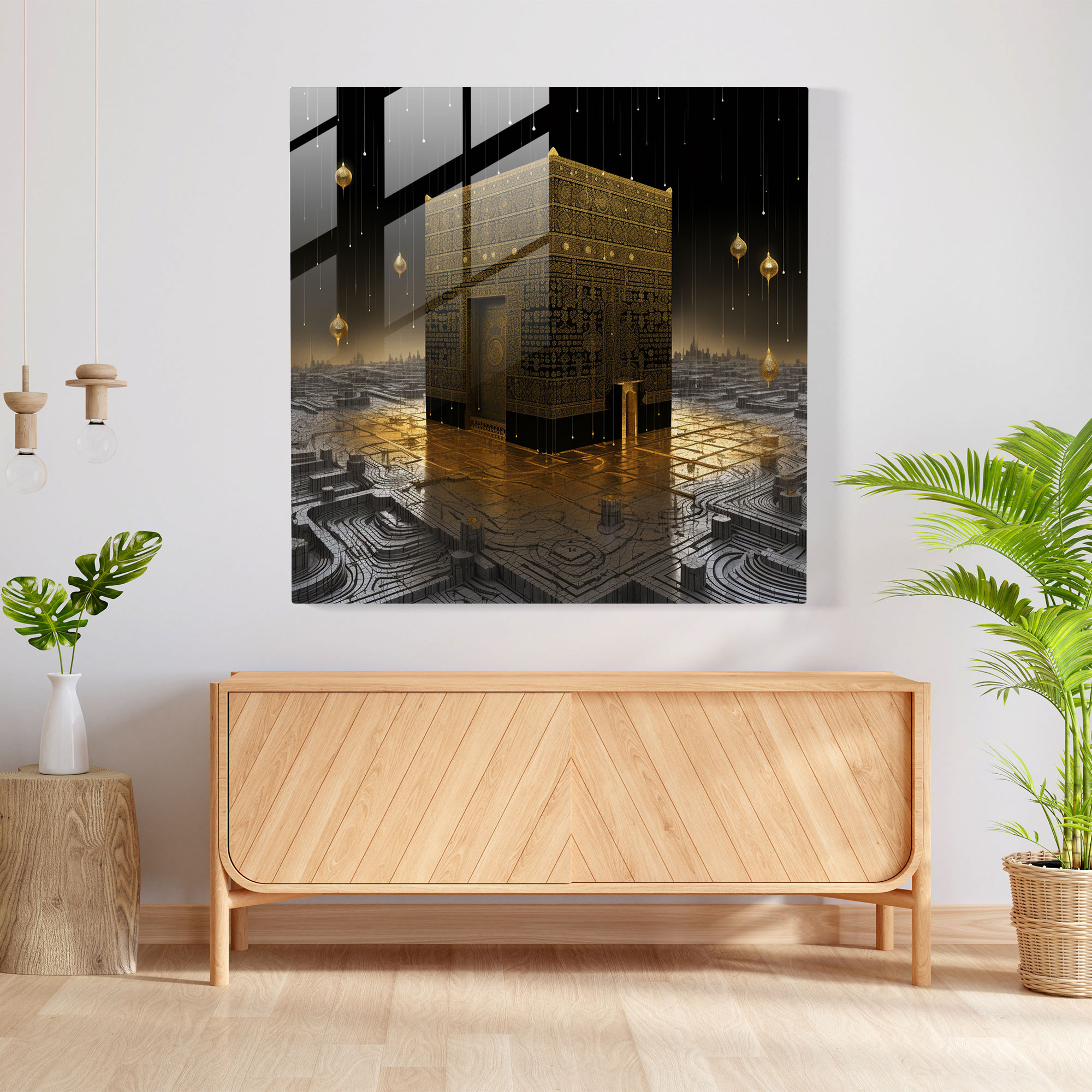 Kaaba Digital Fusion Glass Print - Kaaba, Contemporary Design, Wall Decoration, Kaaba