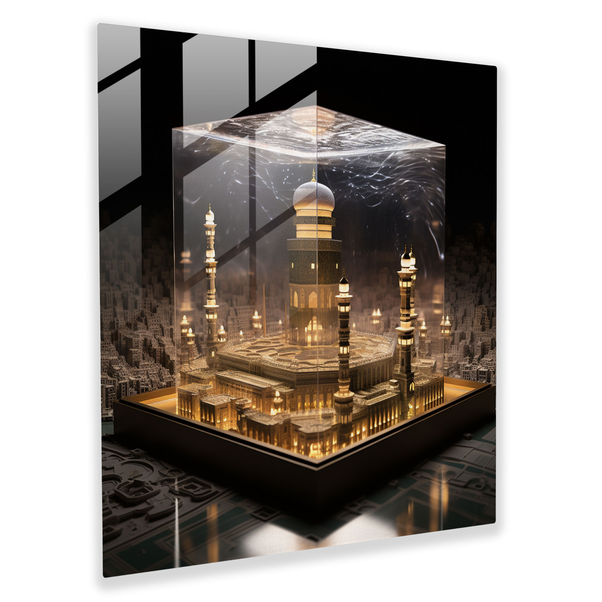 Kaaba Glass Print - Kaaba, Glass Art, Home Decoration, Handcrafted
