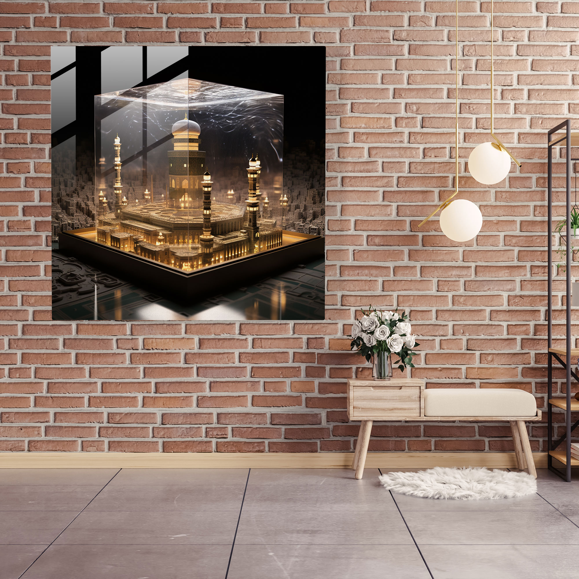 Kaaba Glass Print - Kaaba, Glass Art, Home Decoration, Handcrafted