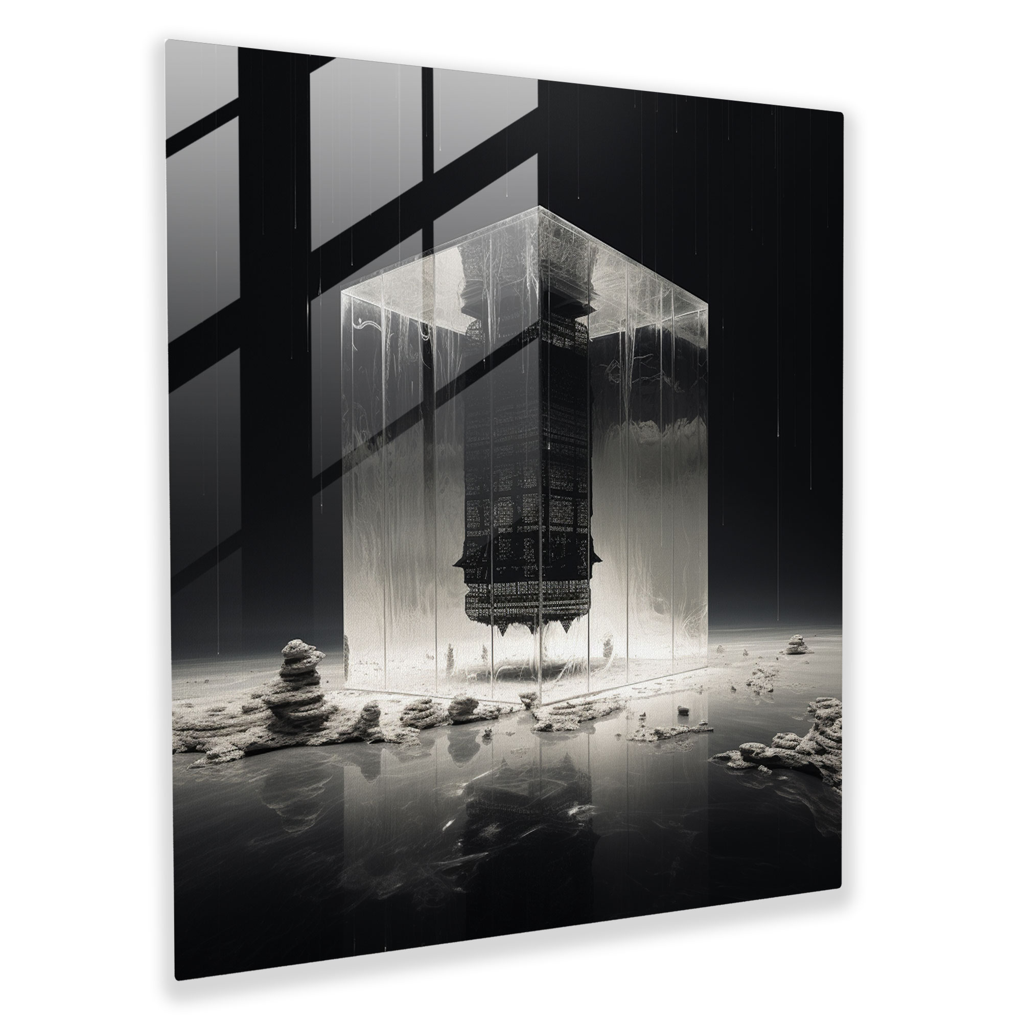Kaaba Minimalist Cam Tablo - Cam Sanat Minimalist Tasarım