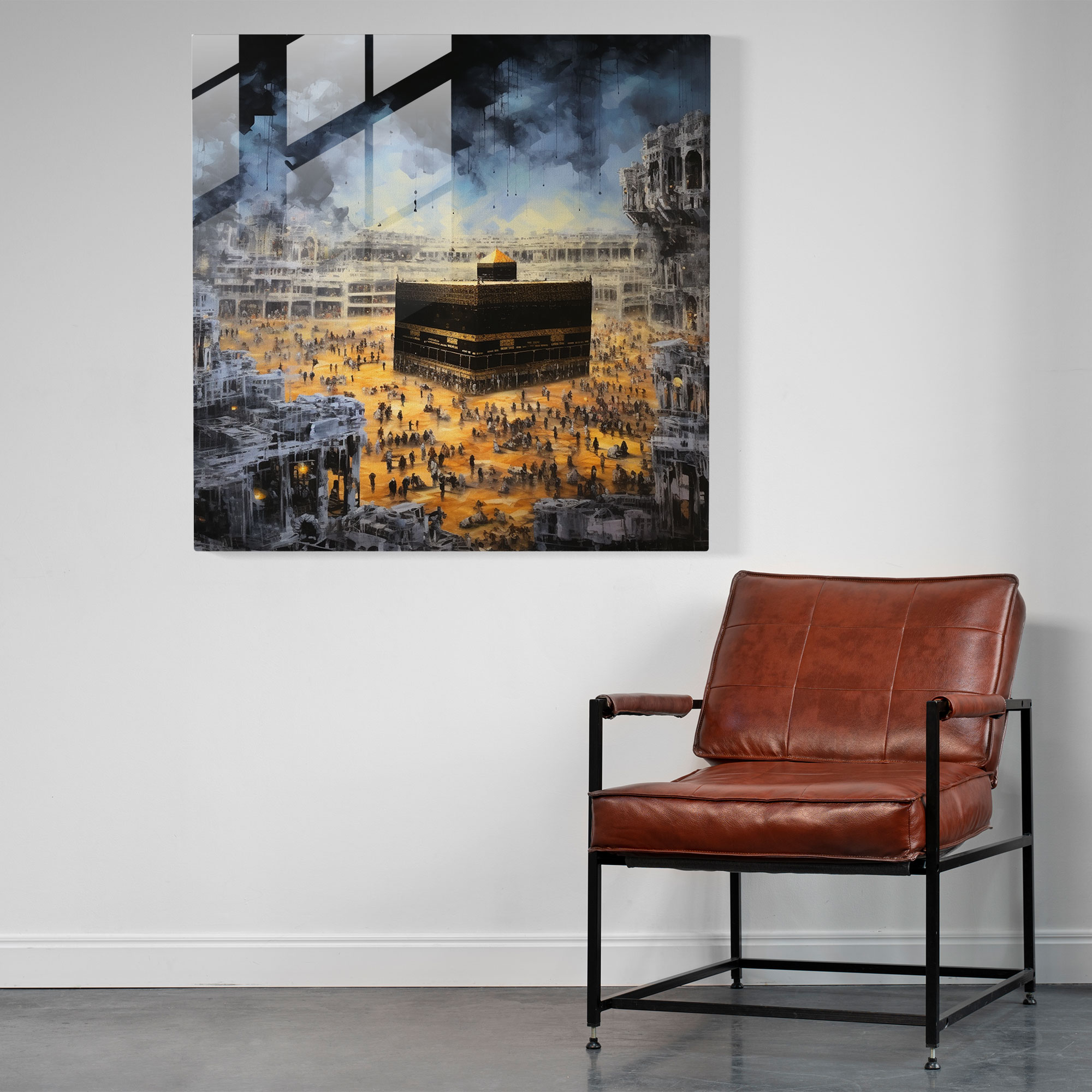 Kaaba Glass Print - Aerial Unity - Kaaba, Wall Decoration, Unity, Home Decoration
