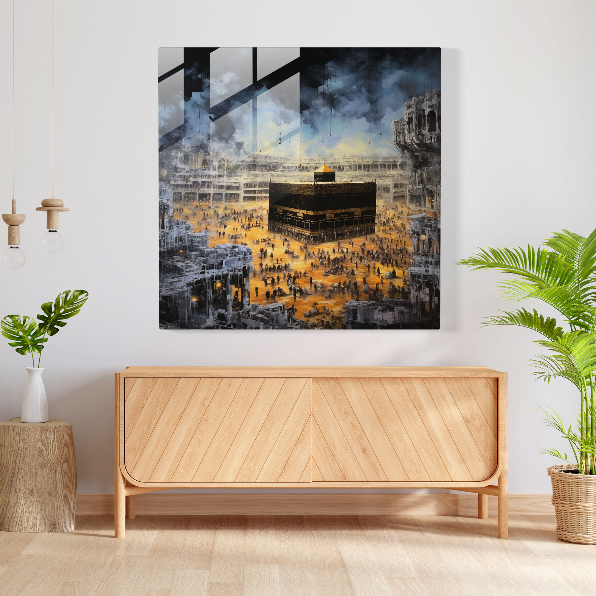 Kaaba Glass Print - Aerial Unity - Kaaba, Wall Decoration, Unity, Home Decoration