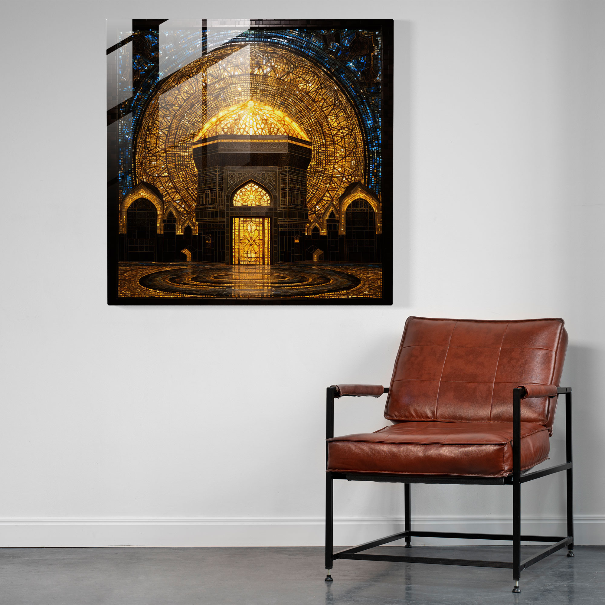 Kaaba Stained Glass Print - Kaaba, Glass Wall Art, Modern Art, Glass Art