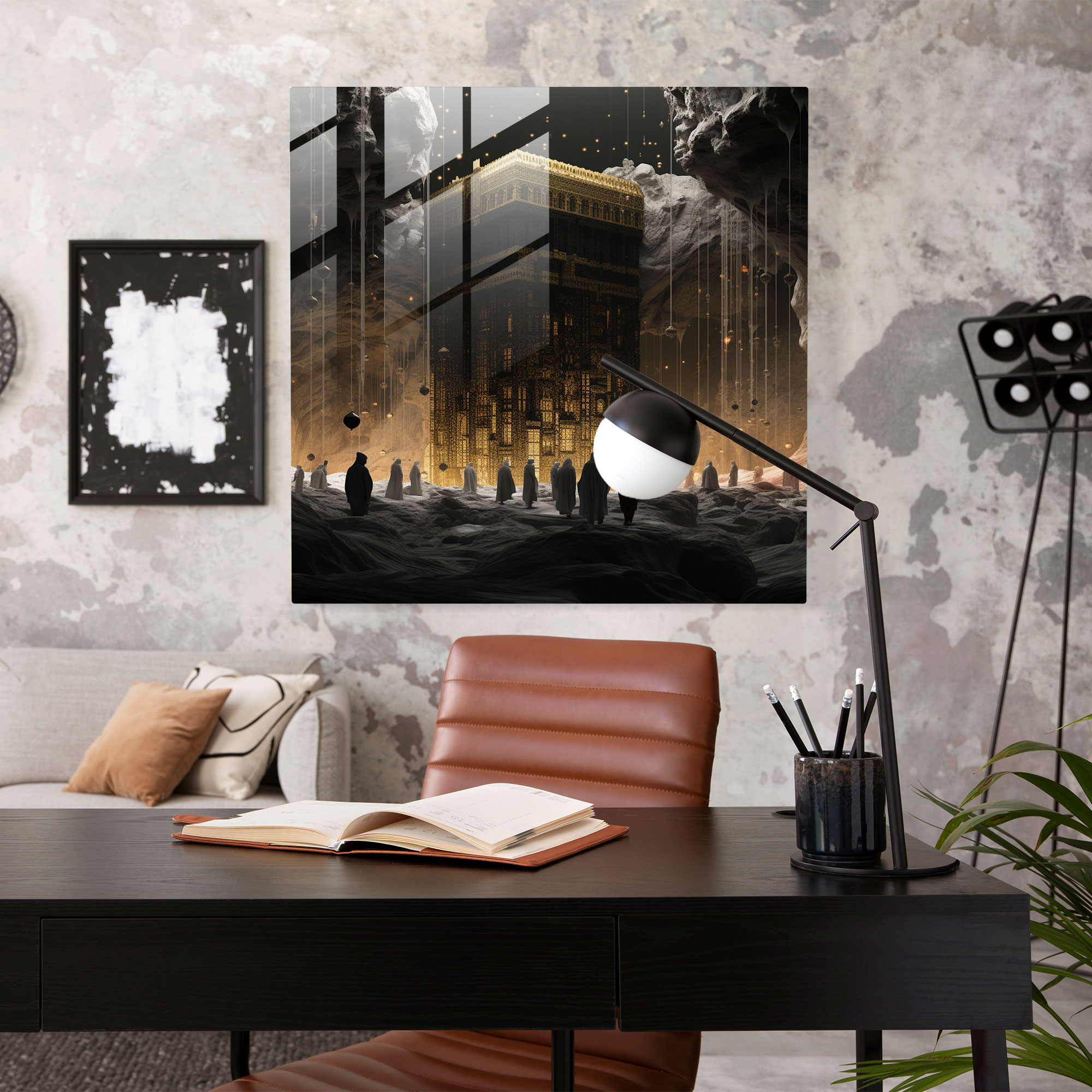 Sürreal Cam Tablo - Kabe - Cam Duvar Sanatı Beklenmeyen Ortam Modern Sanat