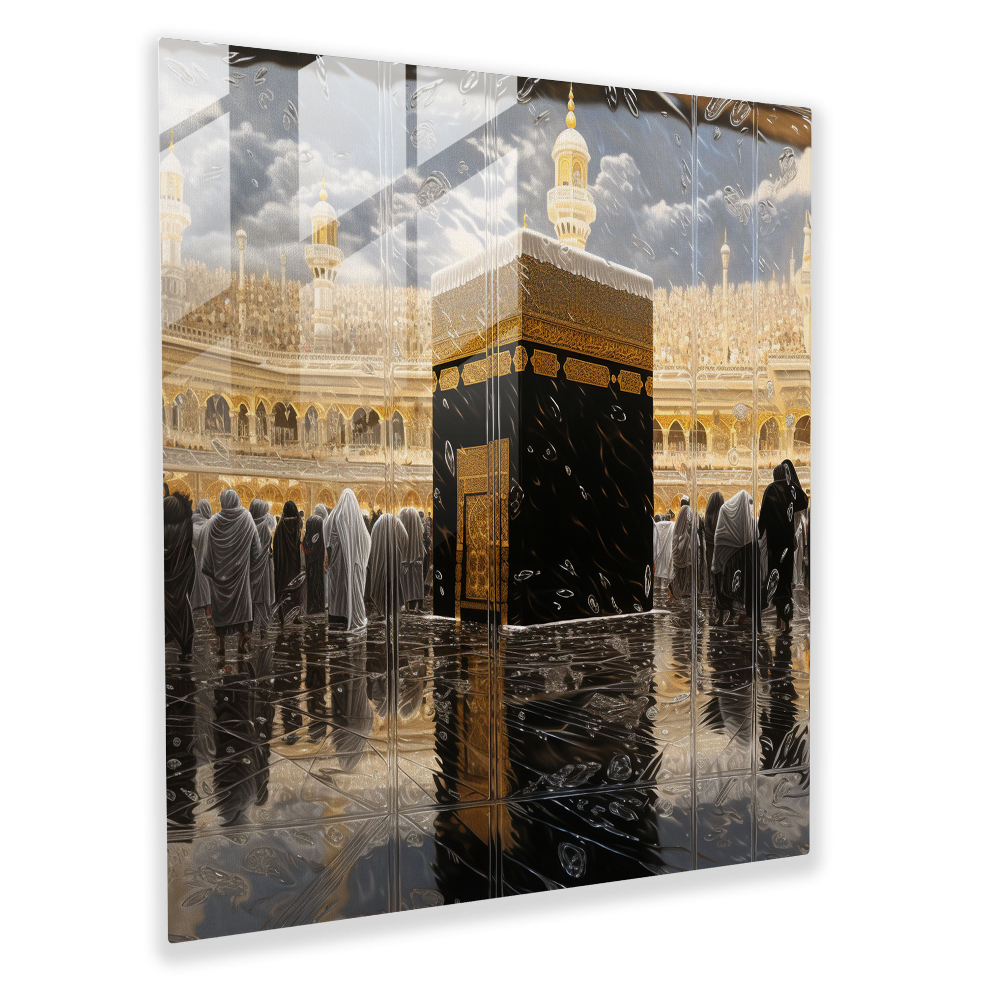 Kaaba Photorealistic Glass Print - Kaaba, Kaaba, Wall Decoration, Glass Art