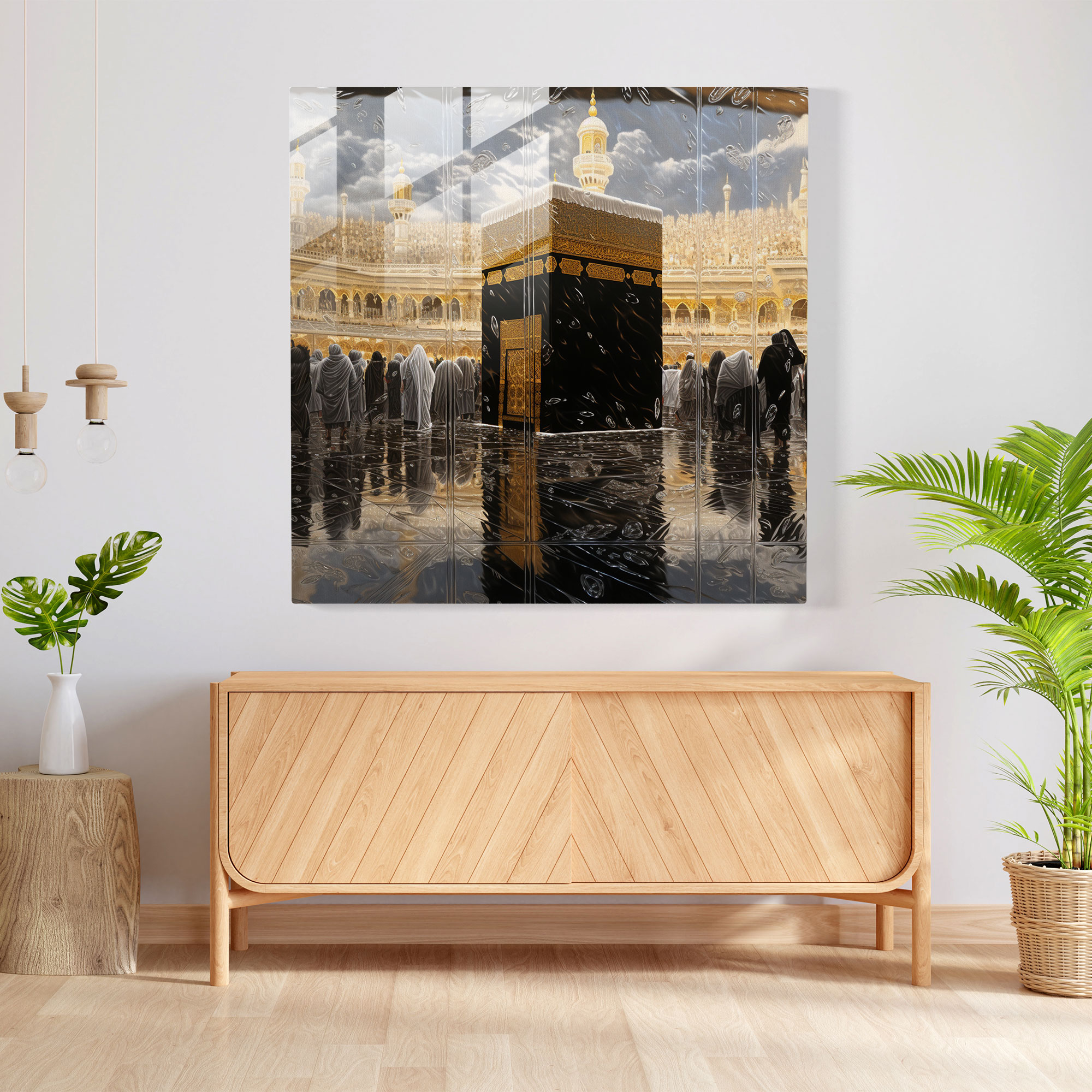 Kaaba Photorealistic Glass Print - Kaaba, Kaaba, Wall Decoration, Glass Art