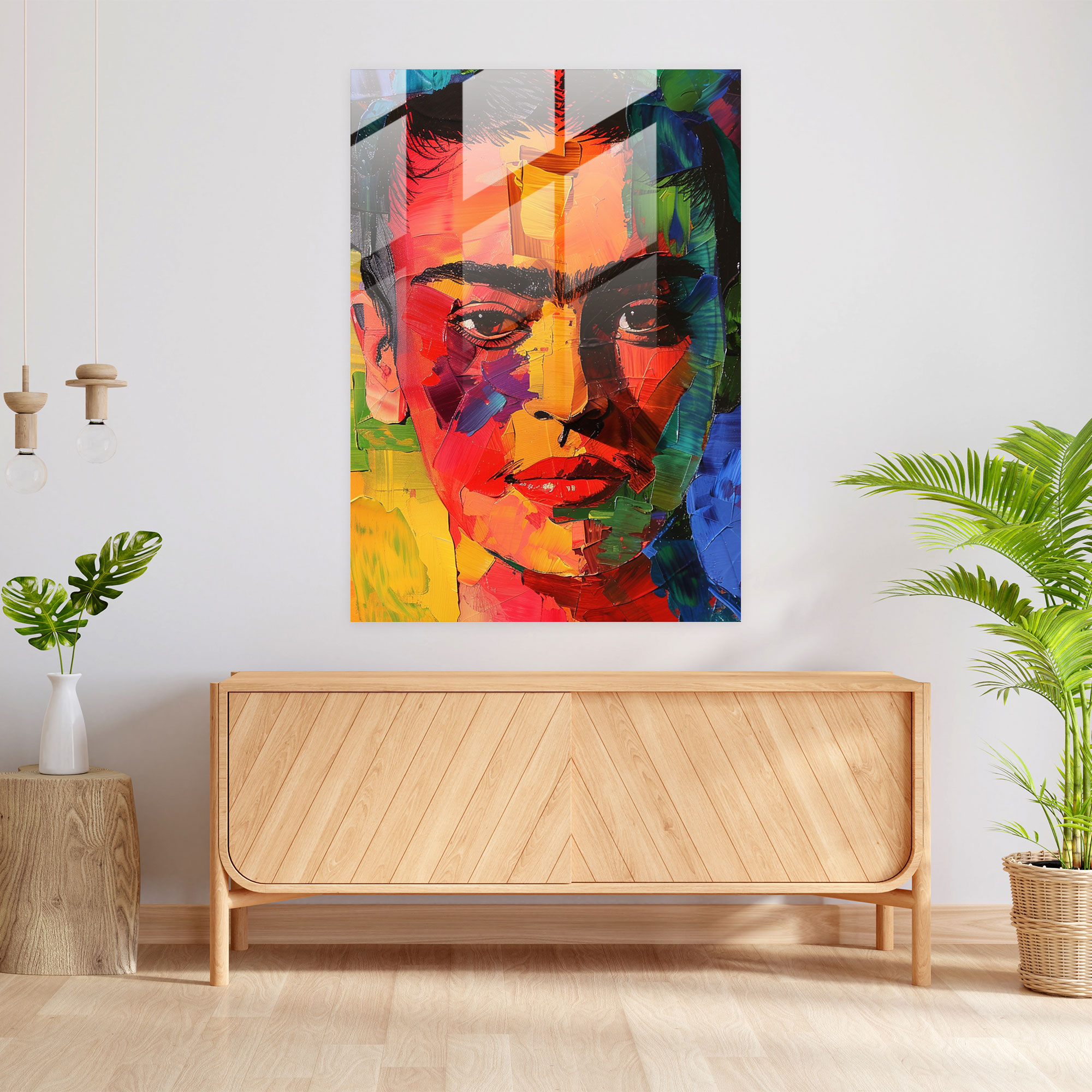 Kendi Yansıması Cam Tablo Sanatı - Frida Kahlo Eserleri Ev Dekorasyonu Farklı Frida Kahlo Tarzı